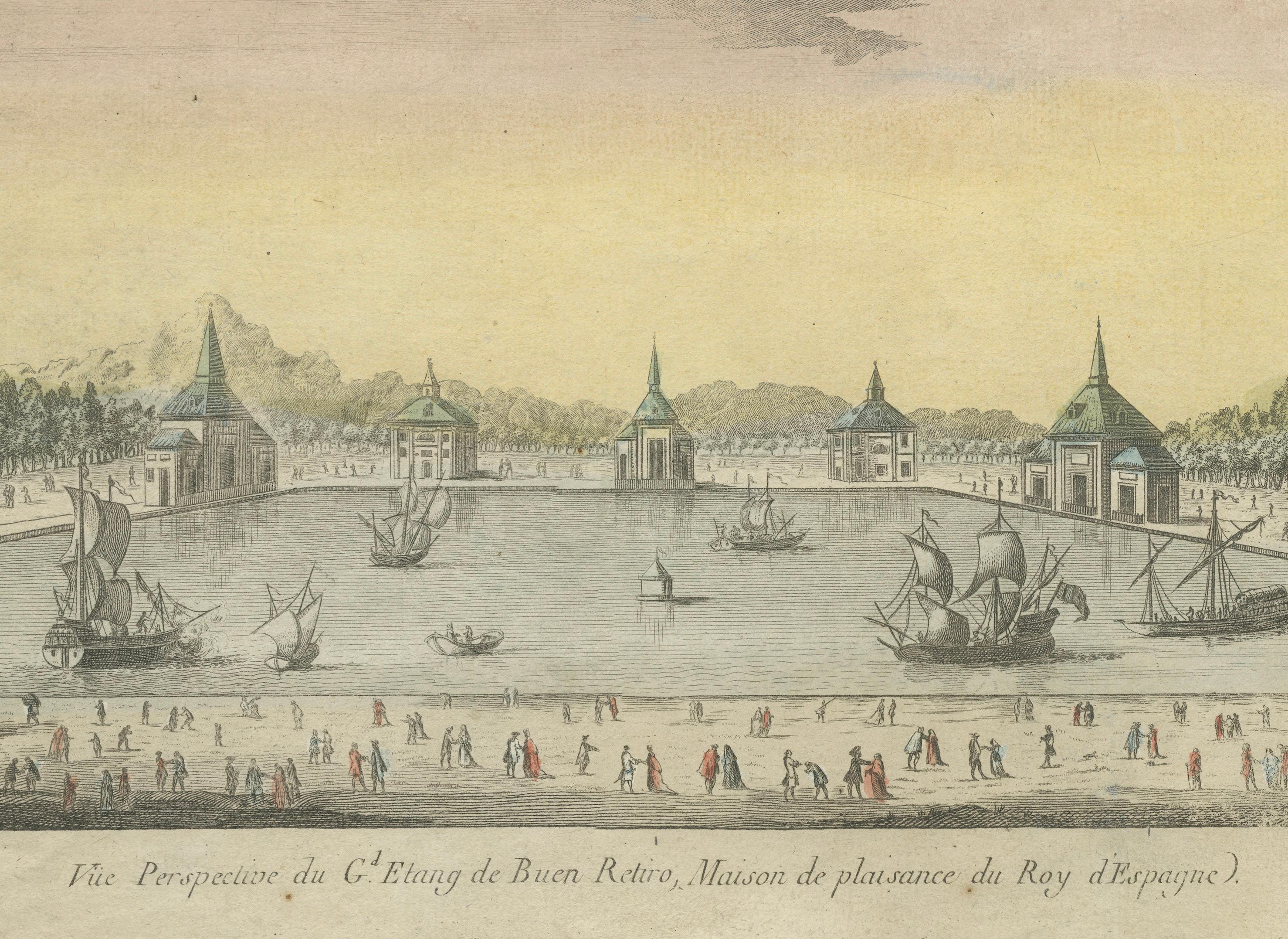 Optical View of the Spanish Royal Retreat, Daumont, Paris circa 1770 For Sale 1