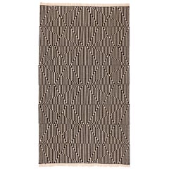 Opticals Area Rug Intersection Handwoven Wool in Black and White in Stock