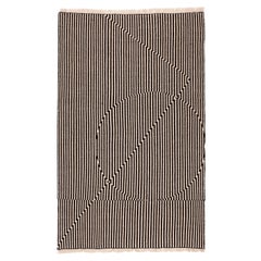 Opticals Area Rug Object Handwoven Wool in Black and White