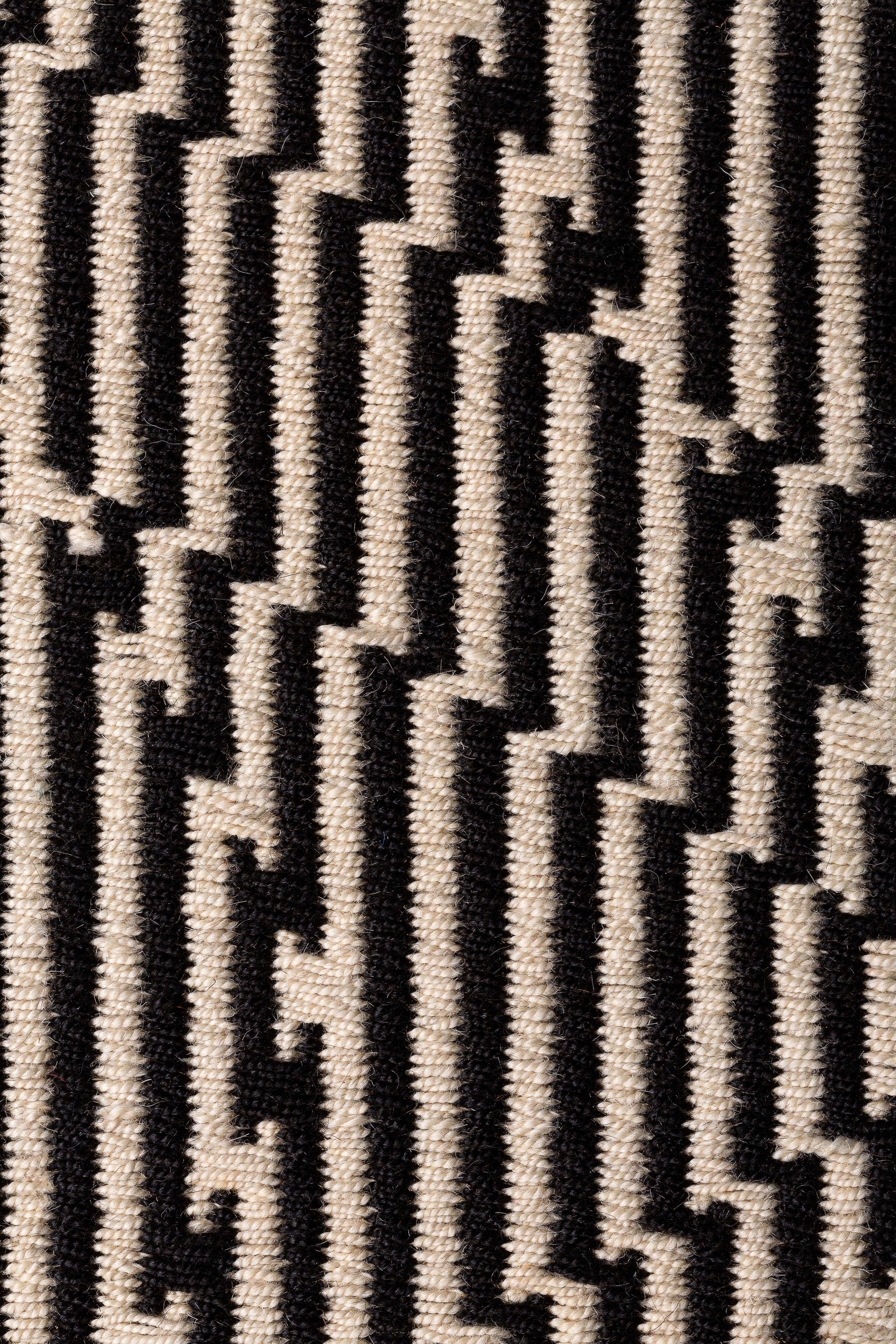 Opticals taps into the visual phenomenon of optical illusions. The collection explores the visual potential of the very basic weaving technique of creating vertical lines. 

Inspired by op-art, designer’s interpretation of this weaving technique