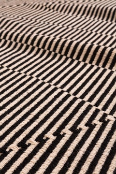 Opticals Wall Hanging Reflection Handwoven Wool in Black and White in Stock