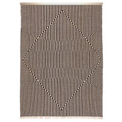 Opticals Wall Hanging Reflection Handwoven Wool in Black and White in Stock