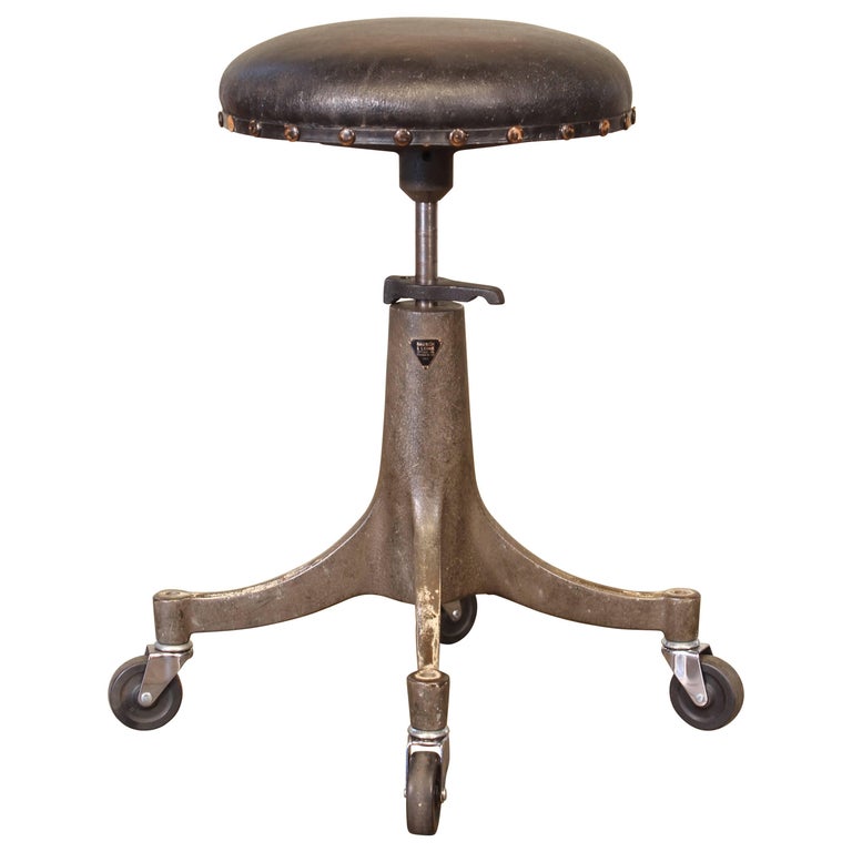Optician's Stool - Original Bausch and Lomb Medical Adjustable Rolling at  1stDibs | doctors stool on wheels, medical stool with wheels, vintage  rolling stool