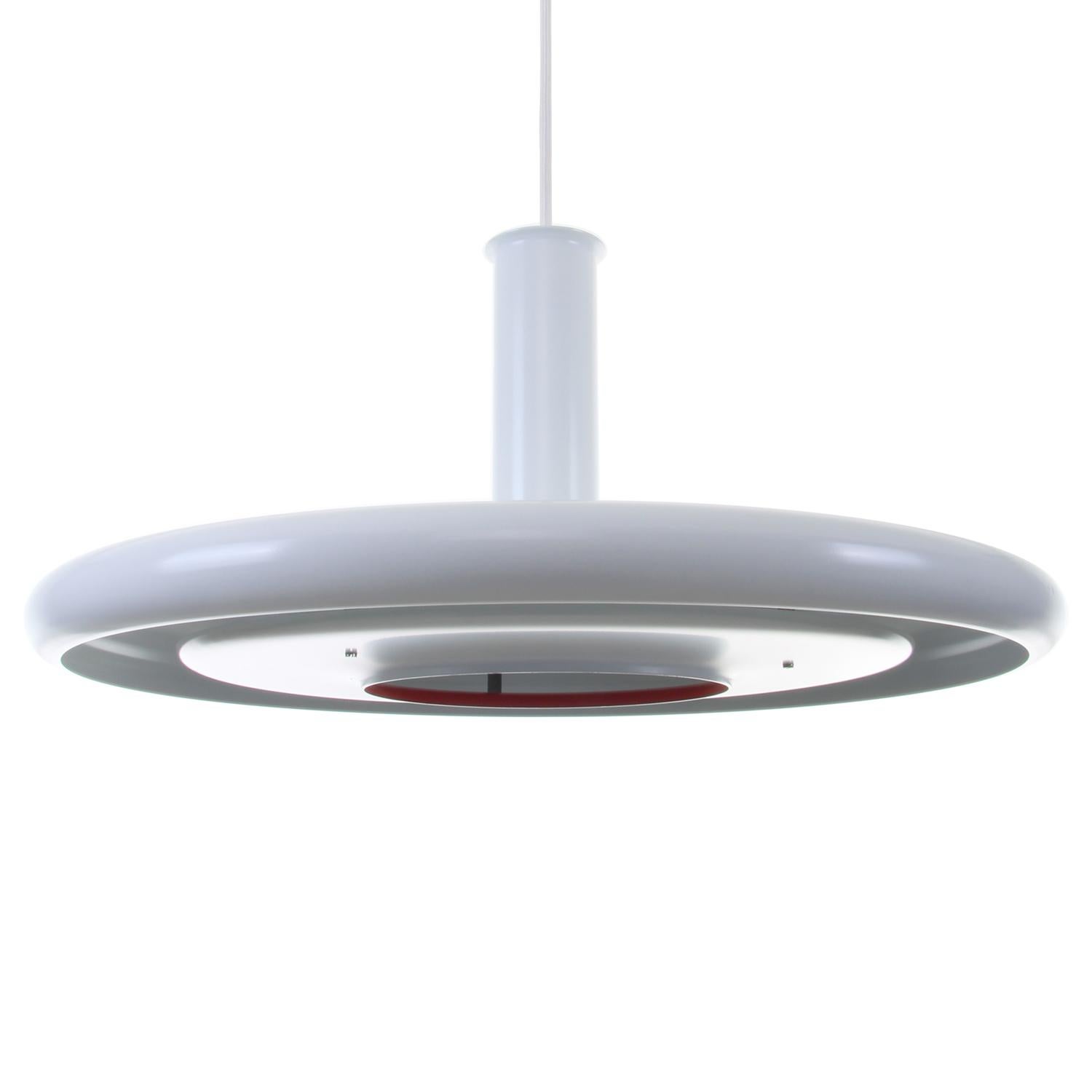 Space Age OPTIMA 6 White Pendant Light by Hans Due for Fog & Mørup in 1972