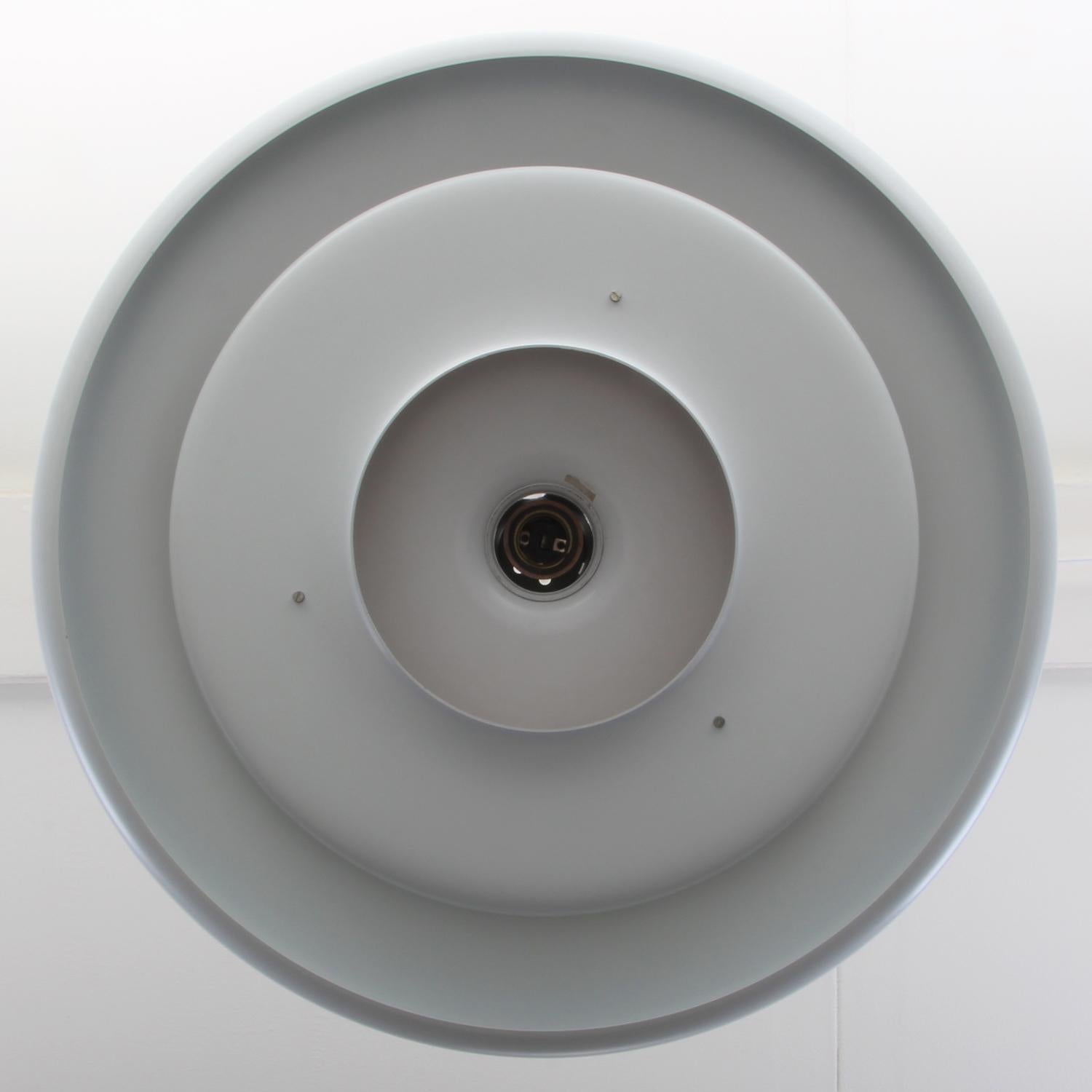 Metal OPTIMA 6 White Pendant Light by Hans Due for Fog & Mørup in 1972