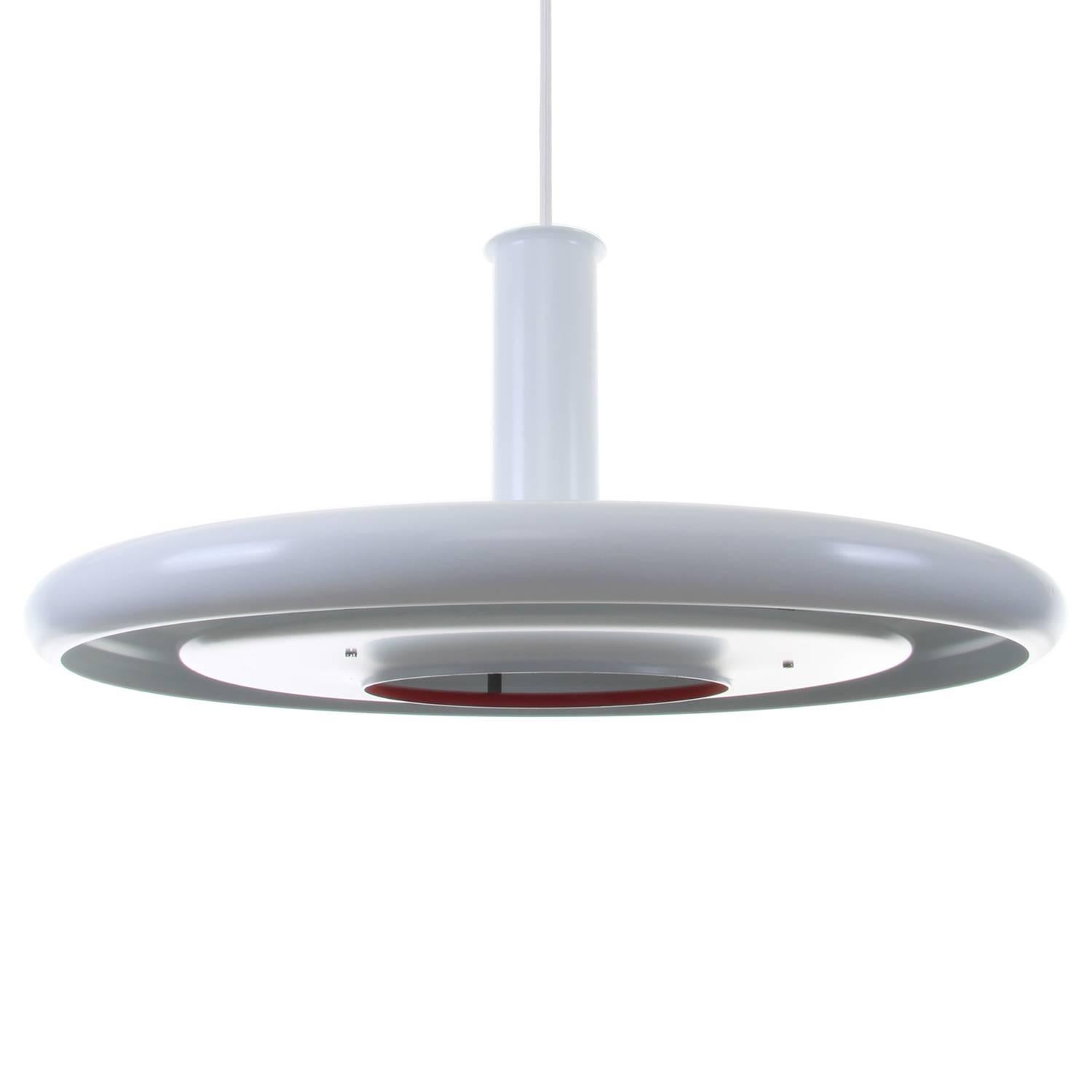 Space Age Optima 6, White Minimalist Ceiling Lighting by Hans Due in 1972 for Fog & Mørup For Sale