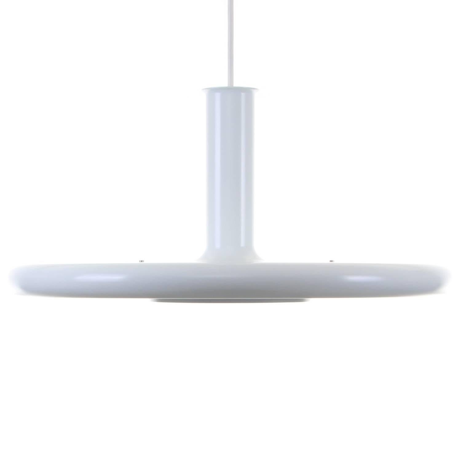 Optima 6, White Minimalist Ceiling Lighting by Hans Due in 1972 for Fog & Mørup For Sale