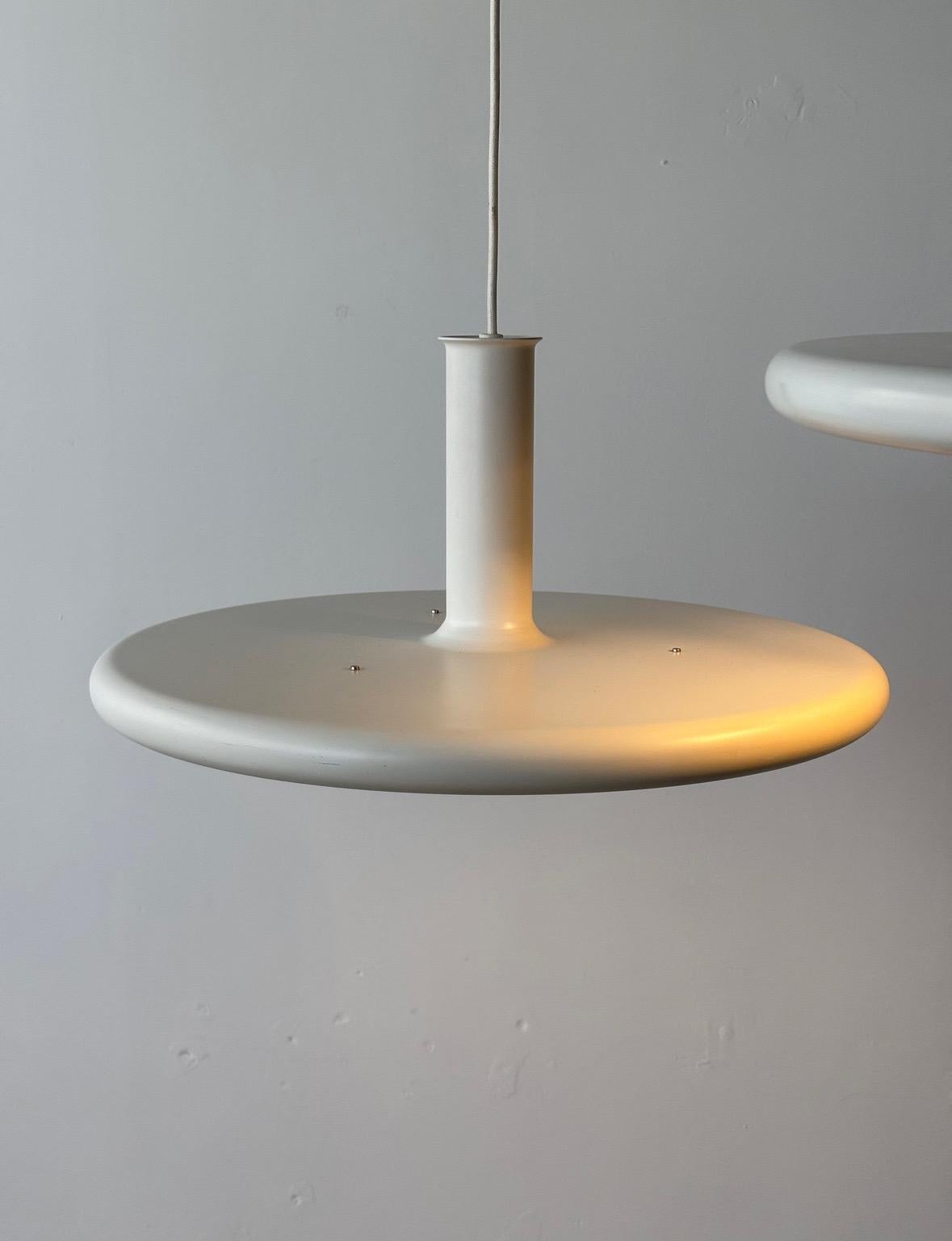 Lámparas colgantes danesas 'Optima' de Hans Due para Fog & Mørup, década de 1970 Aluminio en venta