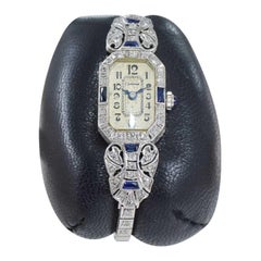 Optima Platinum and 14 Karat Dress Watch with Modern Quartz Movement circa 1930s