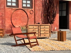 "Óptima" Cómoda de 8 cajones de cristal y nogal de Stephane Lebrun para Dessie'