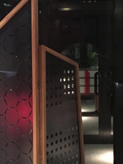 Opto, paravento pieghevole B, nero, telaio in Oak naturale, minimalista, Bauhaus Mood