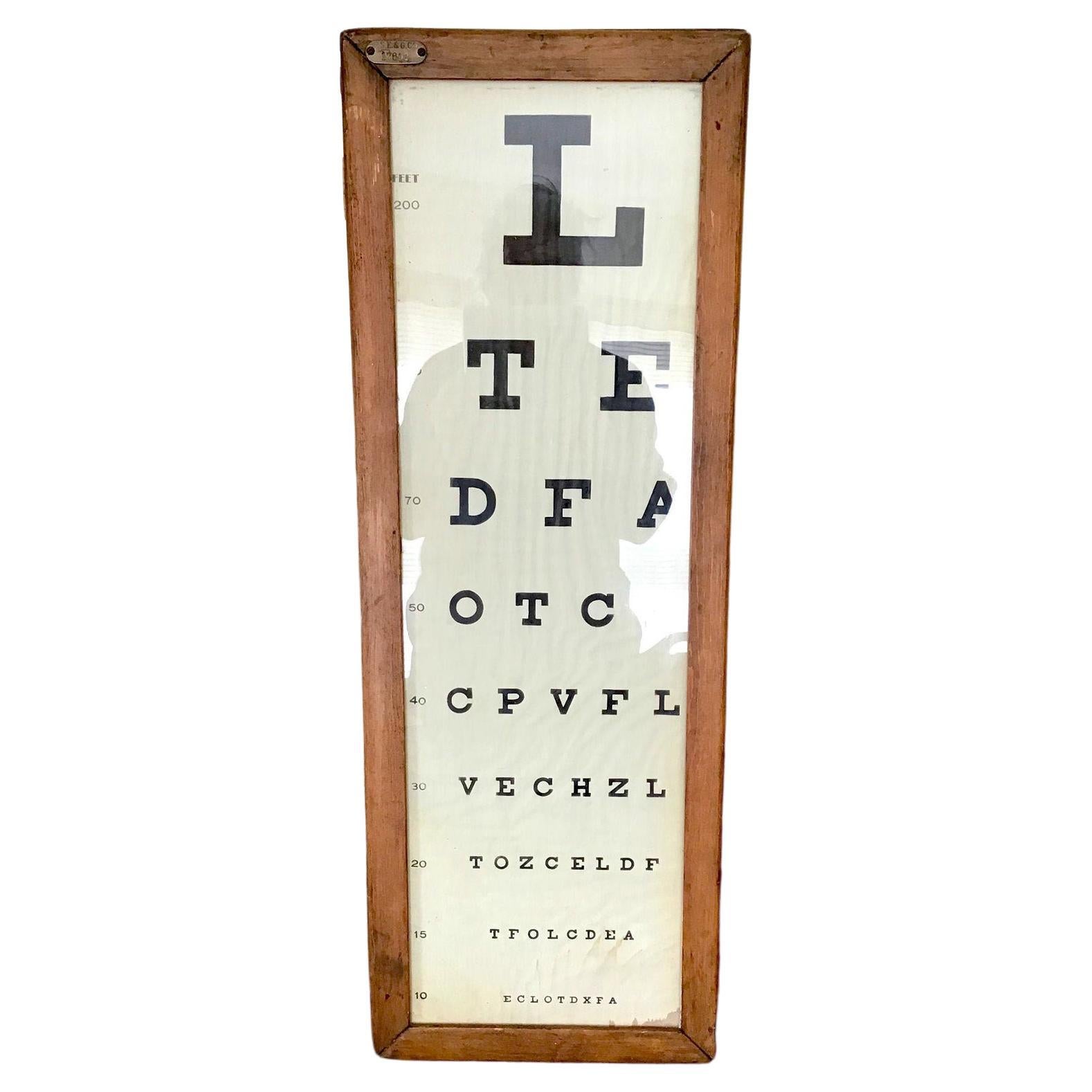 Optometrist eye chart cabinet, antique eye chart, light up eye chart,
optometrist eye test, PSEG optical collectible, steam punk supply,

This looks homemade, but there is a PSEG label and number on it. It was made to light up, but there is no