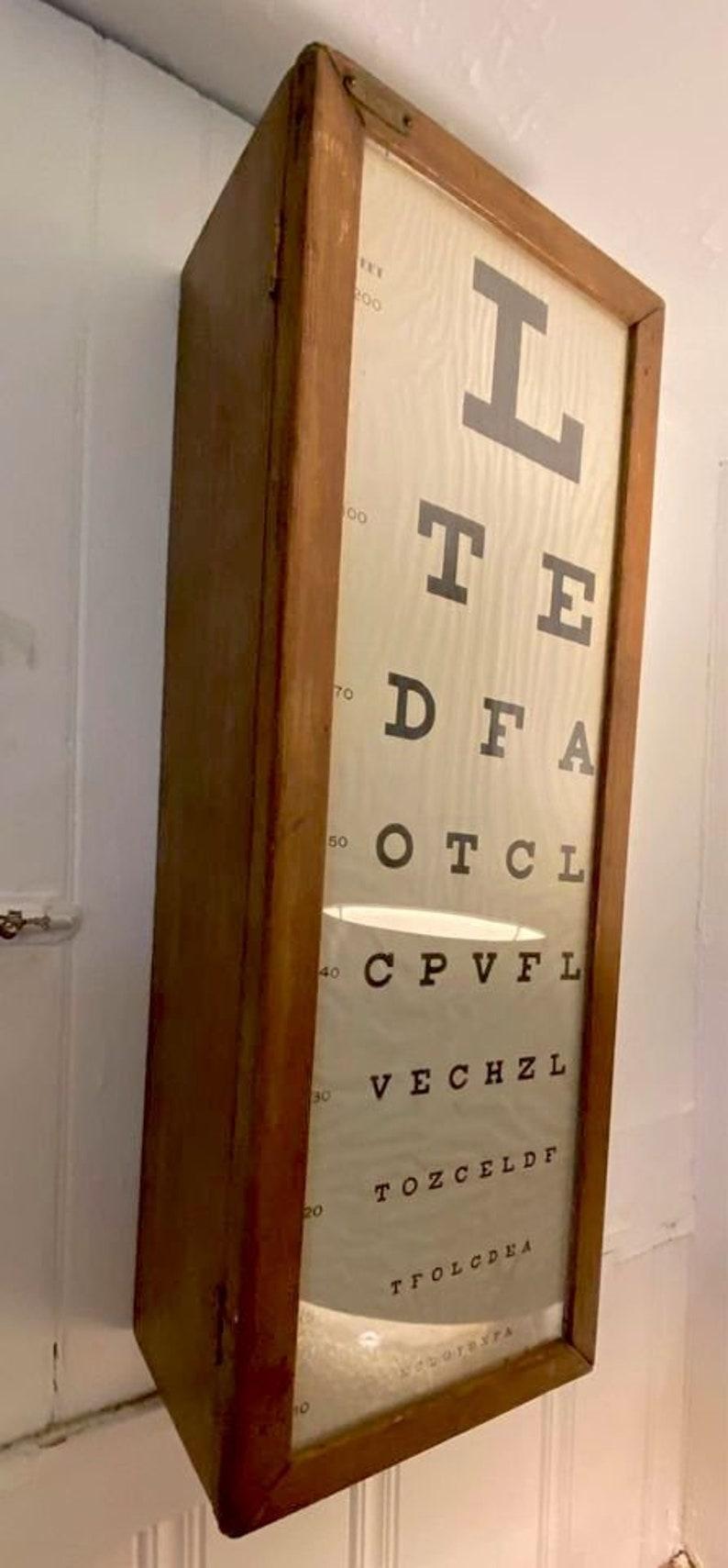vintage eye chart light box