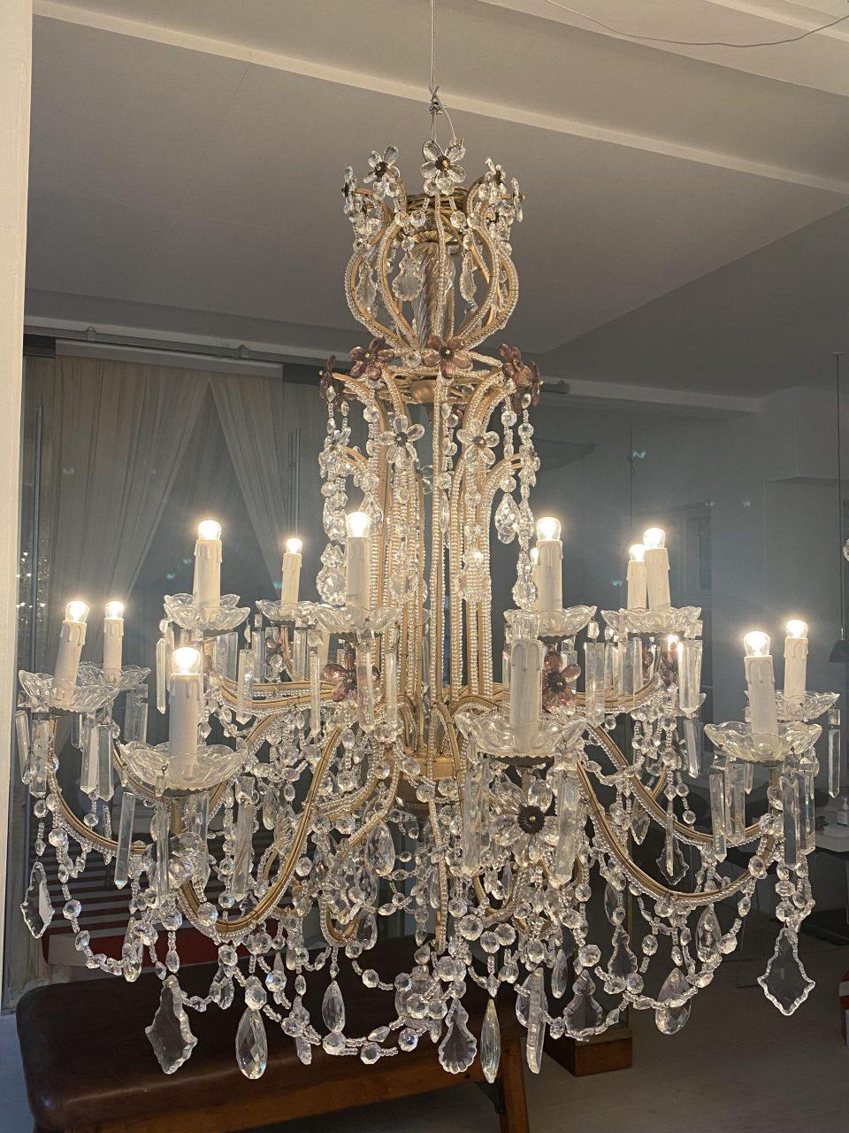 Opulant Large French Chandelier, 1920-30s 5