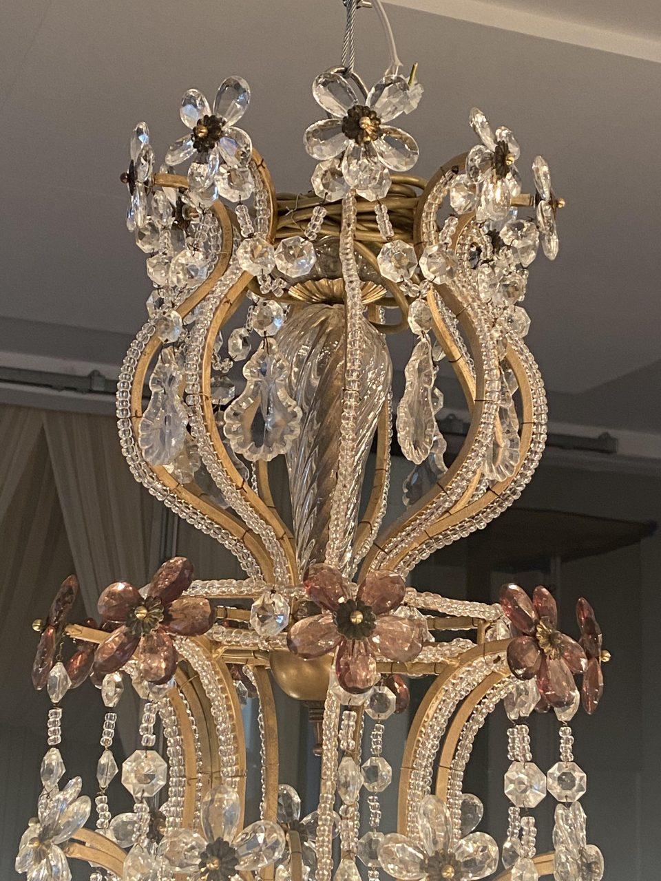 Opulant Large French Chandelier, 1920-30s 6