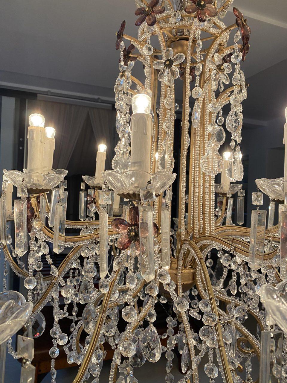 Opulant Large French Chandelier, 1920-30s 7