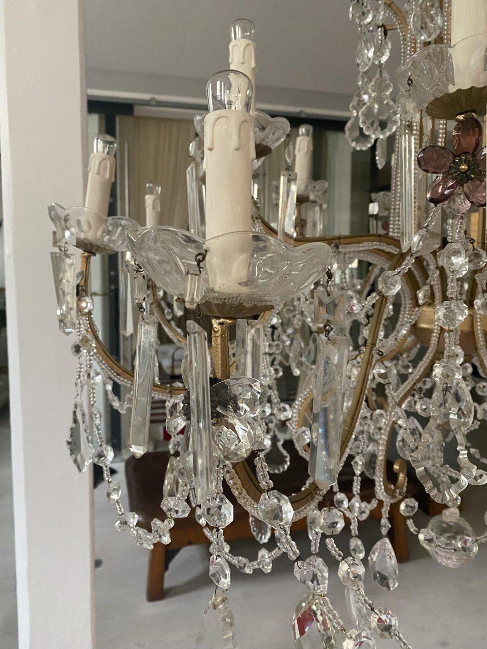 Crystal Opulant Large French Chandelier, 1920-30s
