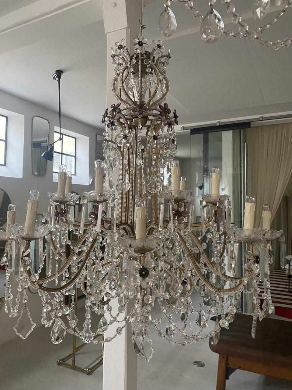Opulant Large French Chandelier, 1920-30s 4
