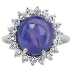 Opulent 13,79 Karat Saphir und Diamanten Cocktail-Ring aus 18 Karat Weißgold