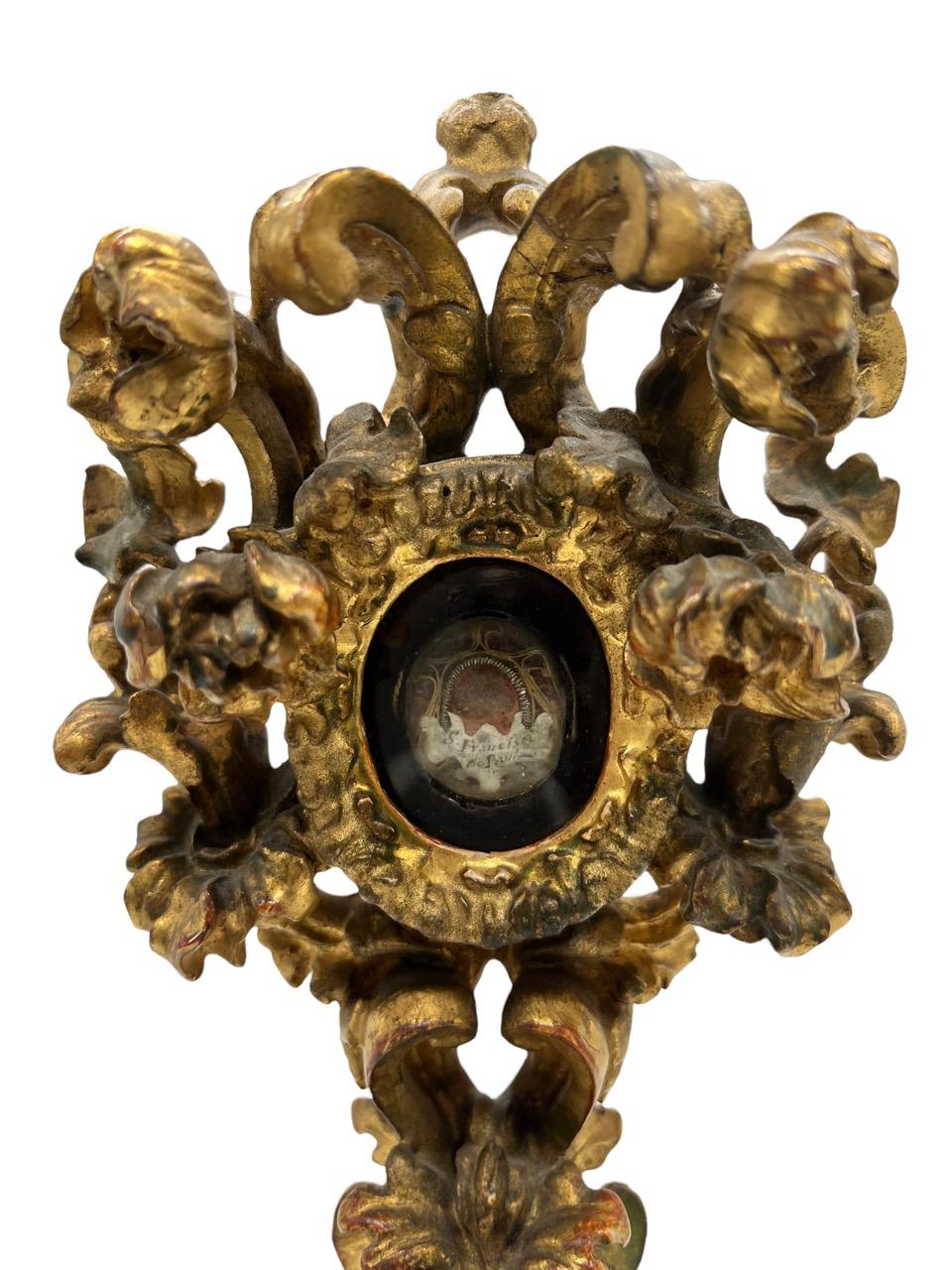 Rococo Opulent 18th Century Baroque Reliquary of Blood of Saint St. Francis '15th Cent'