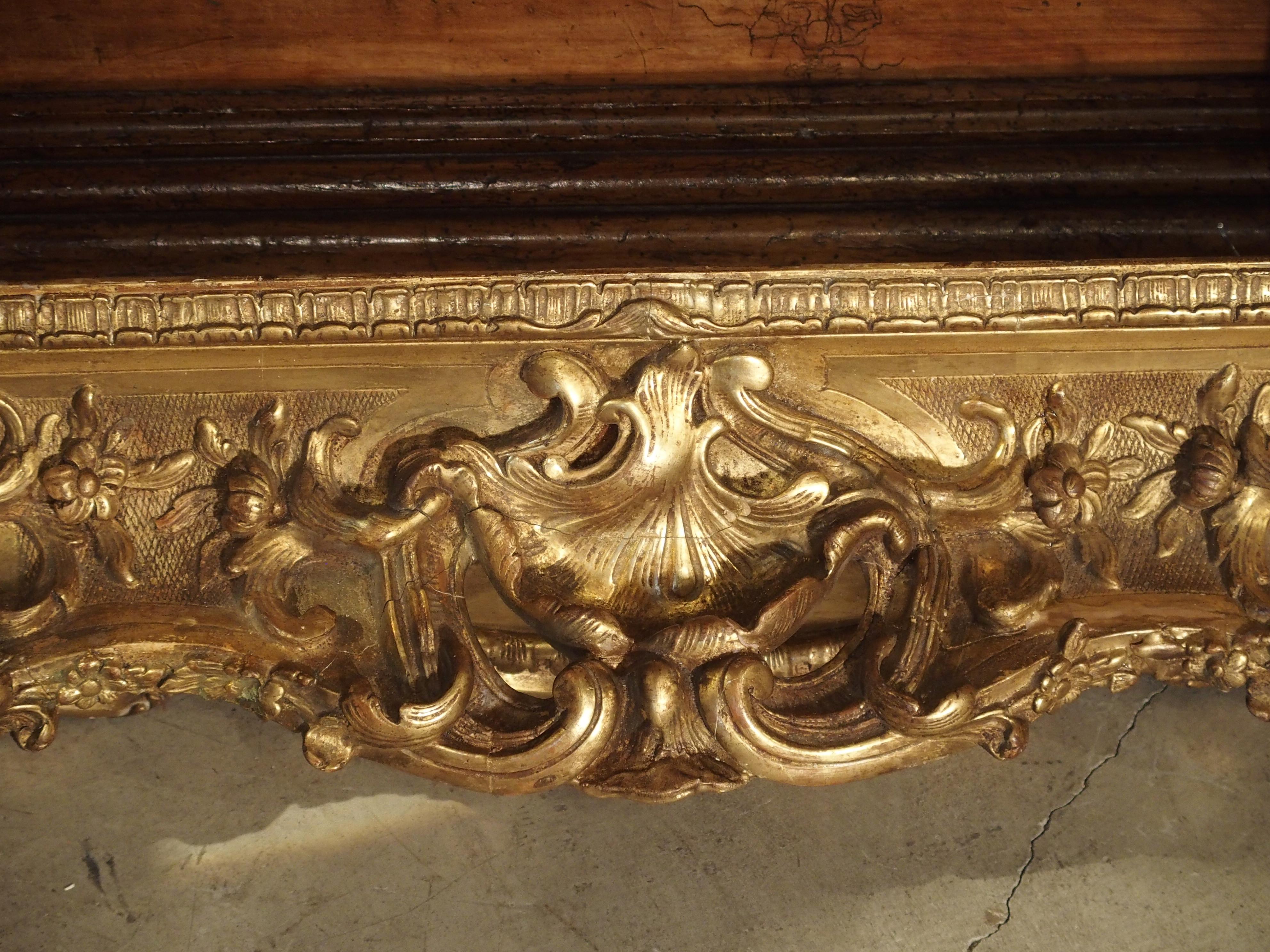 Opulent 19th Century French Louis XV Style Gold Leaf, Giltwood and Plaster Frame 6