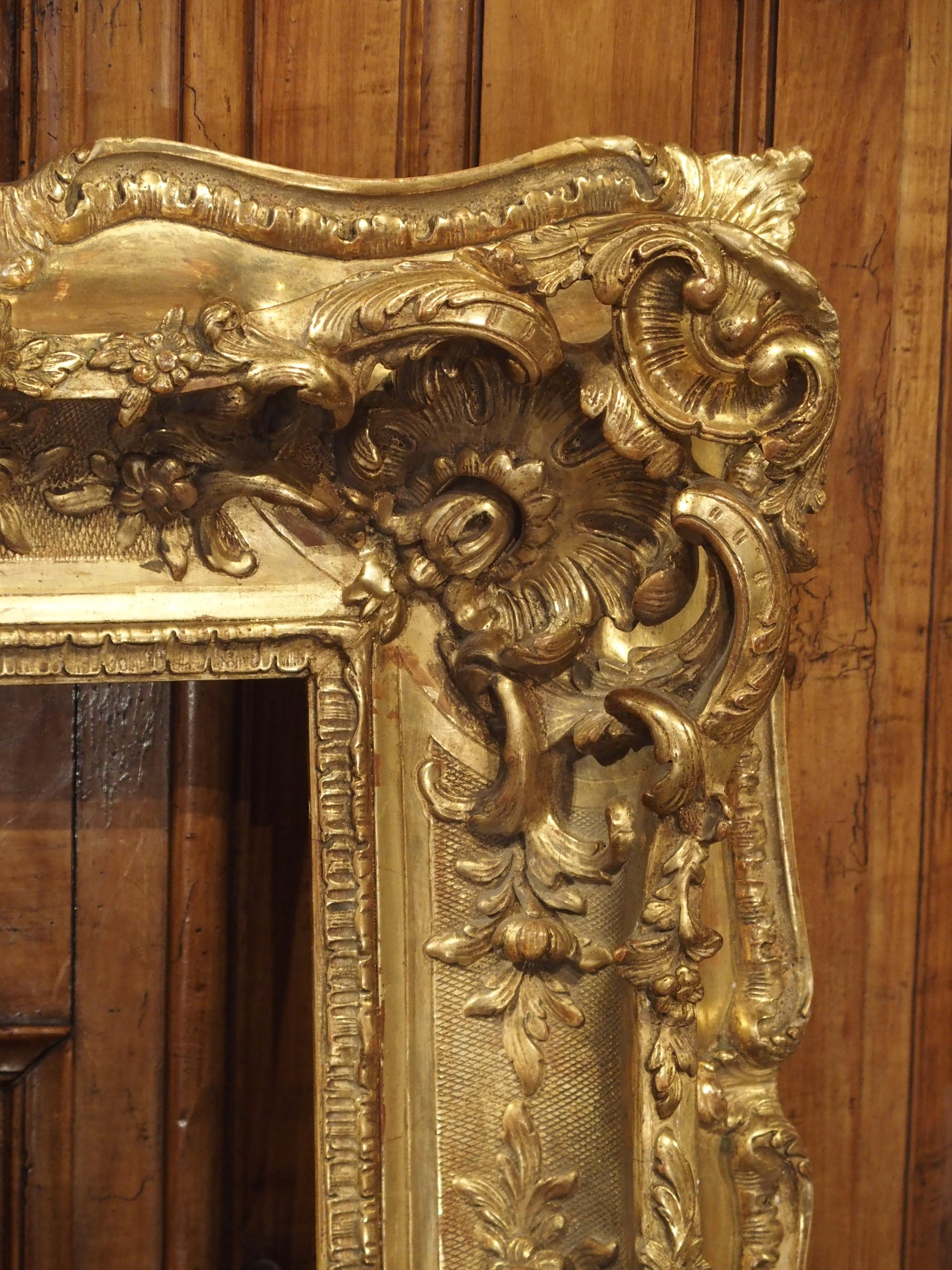Opulent 19th Century French Louis XV Style Gold Leaf, Giltwood and Plaster Frame 11