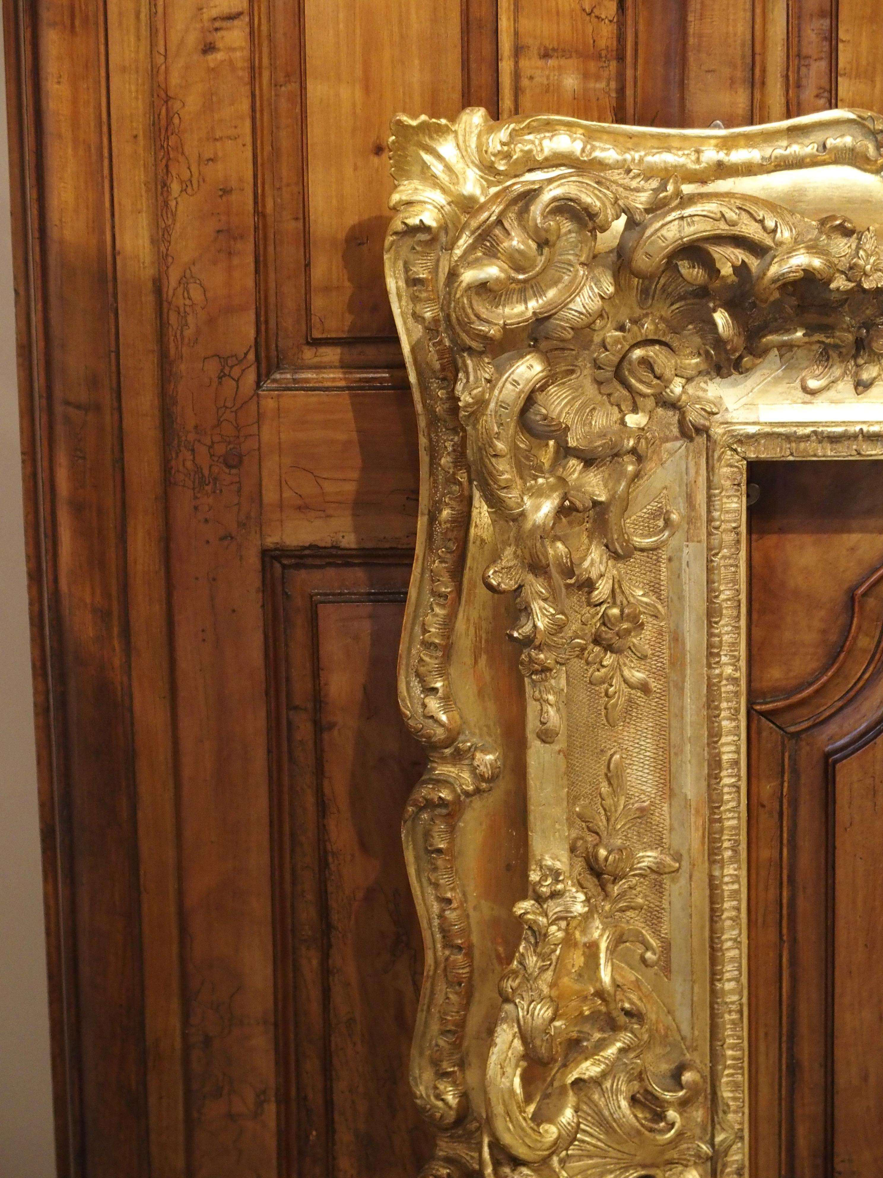 Opulent 19th Century French Louis XV Style Gold Leaf, Giltwood and Plaster Frame 2