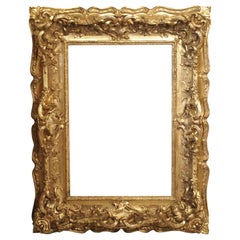 Antique Opulent 19th Century French Louis XV Style Gold Leaf, Giltwood and Plaster Frame