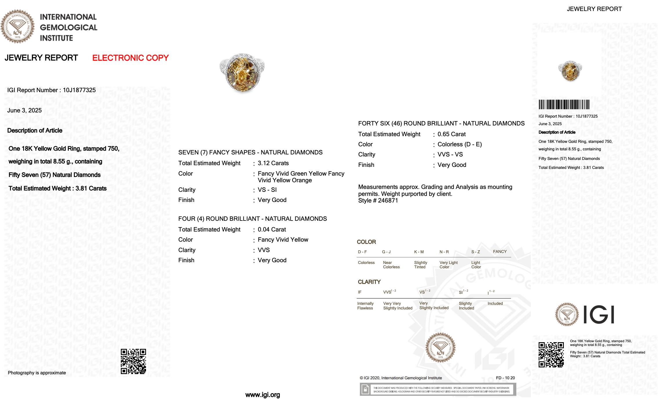 Opulenter Cocktailring mit 3,81 Karat Diamanten aus 18k Weißgold - IGI zertifiziert Damen im Angebot