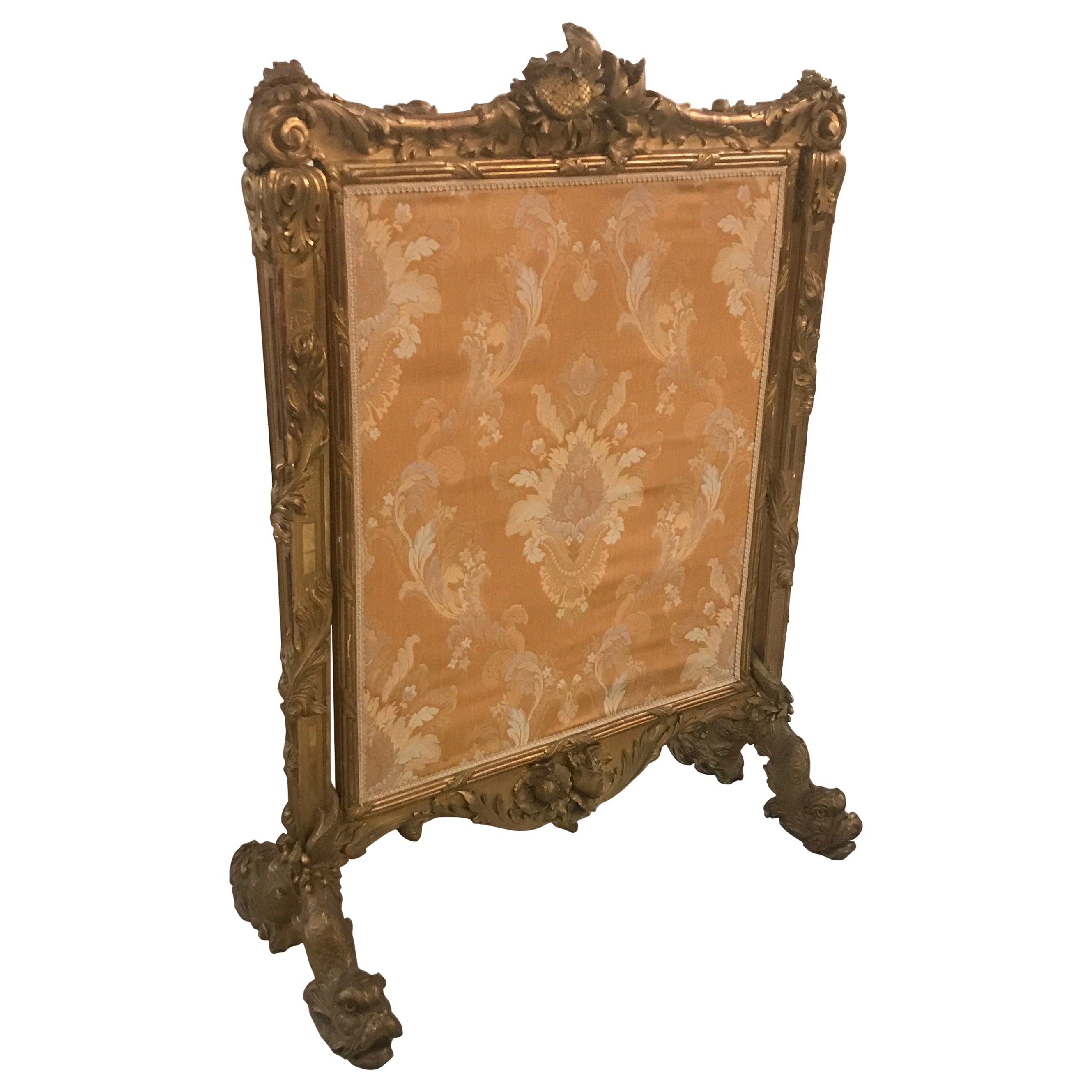 Opulent Antique Large Louis XV Style French Fire Screen