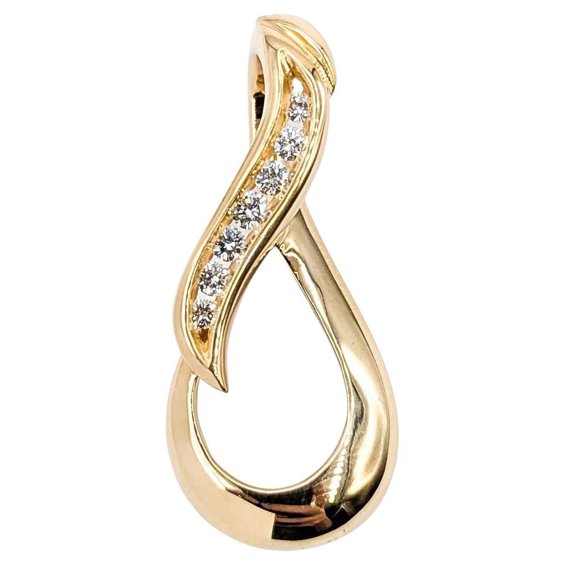 Opulent pendentif mode en diamant Slide en or 14k Channel Set