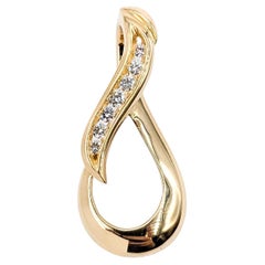 Opulent pendentif mode en diamant Slide en or 14k Channel Set