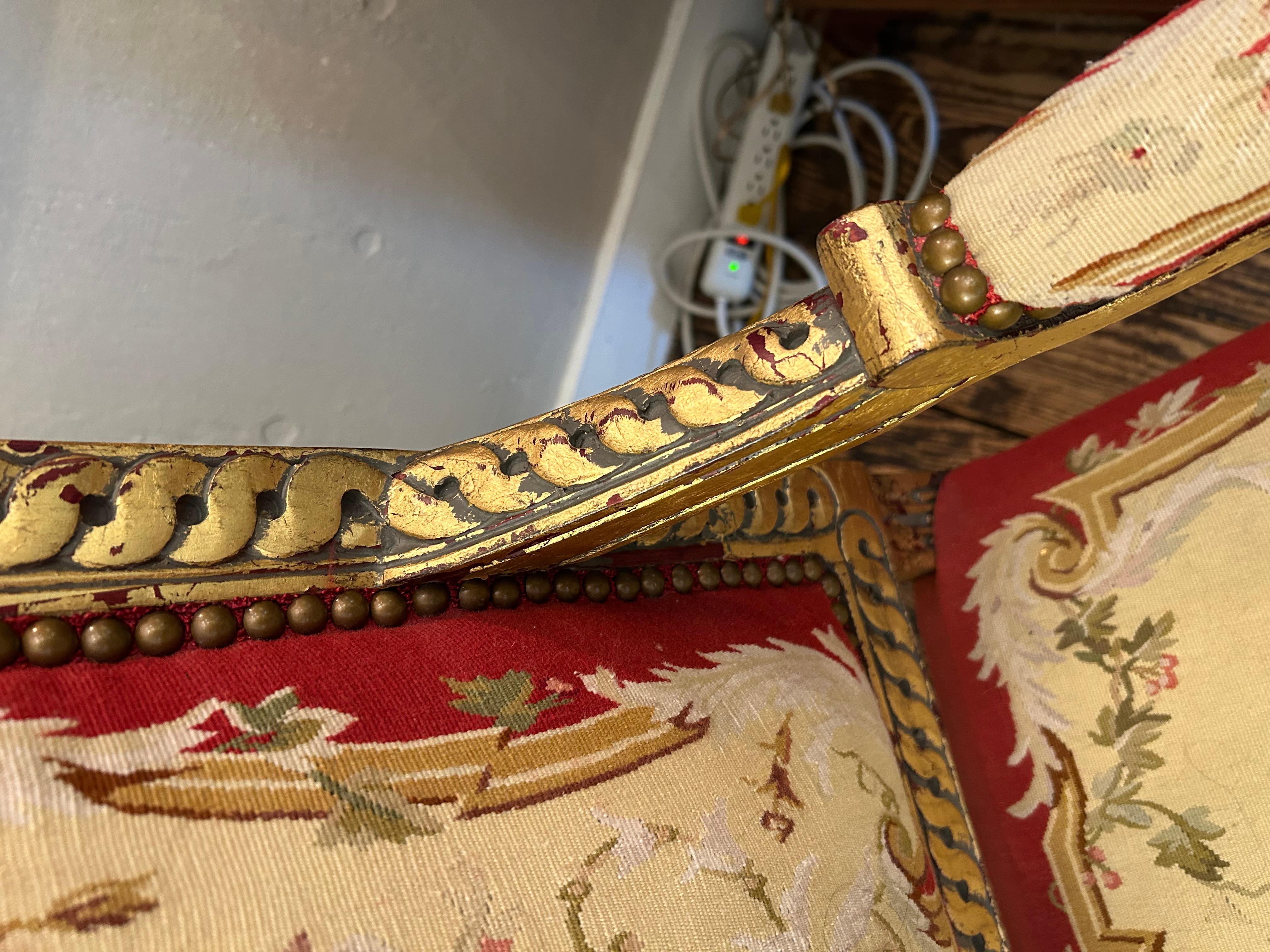 Opulent Giltwood & Tapestry Armchair Made for Royalty For Sale 5