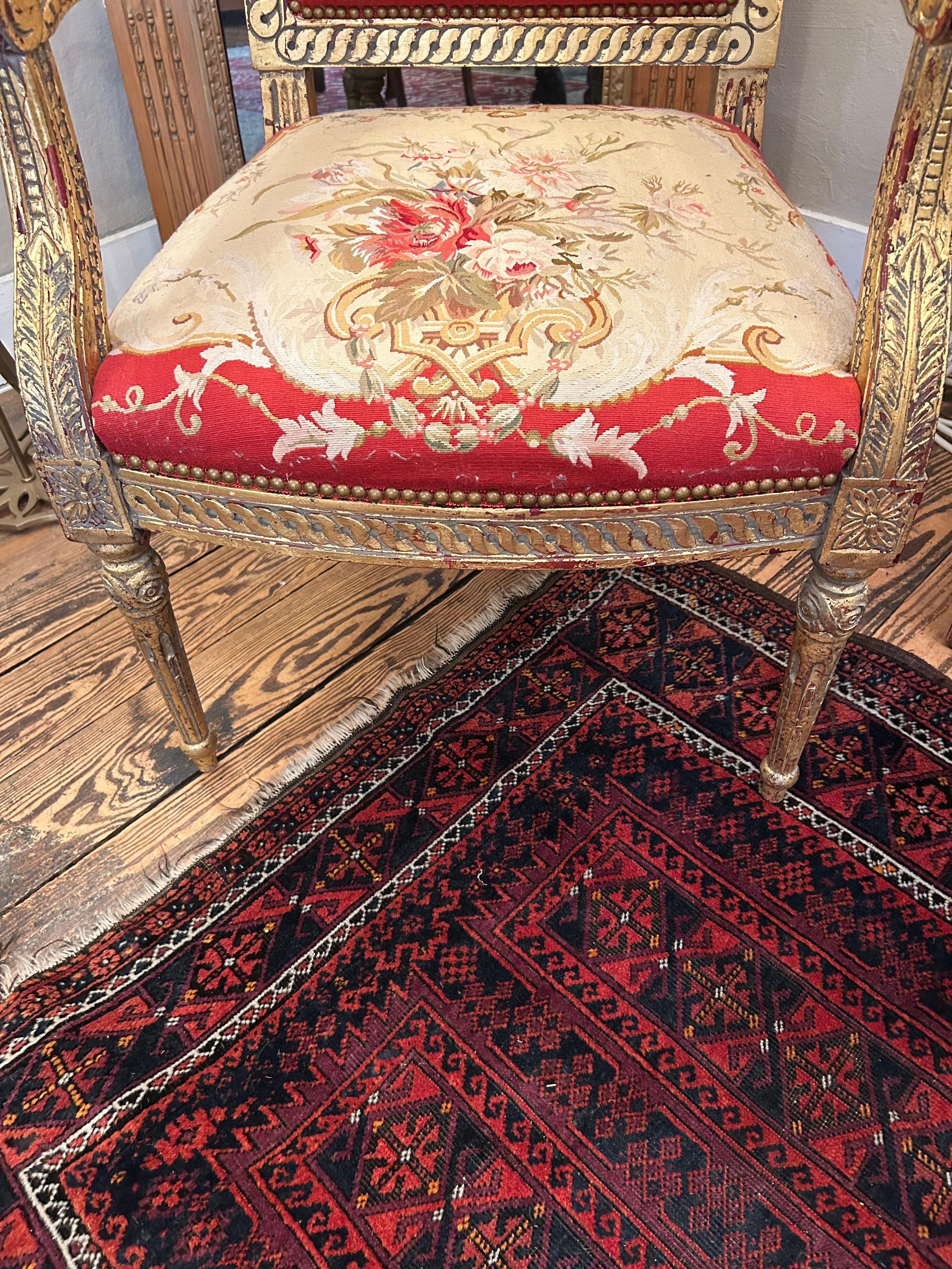 Late 20th Century Opulent Giltwood & Tapestry Armchair Made for Royalty For Sale