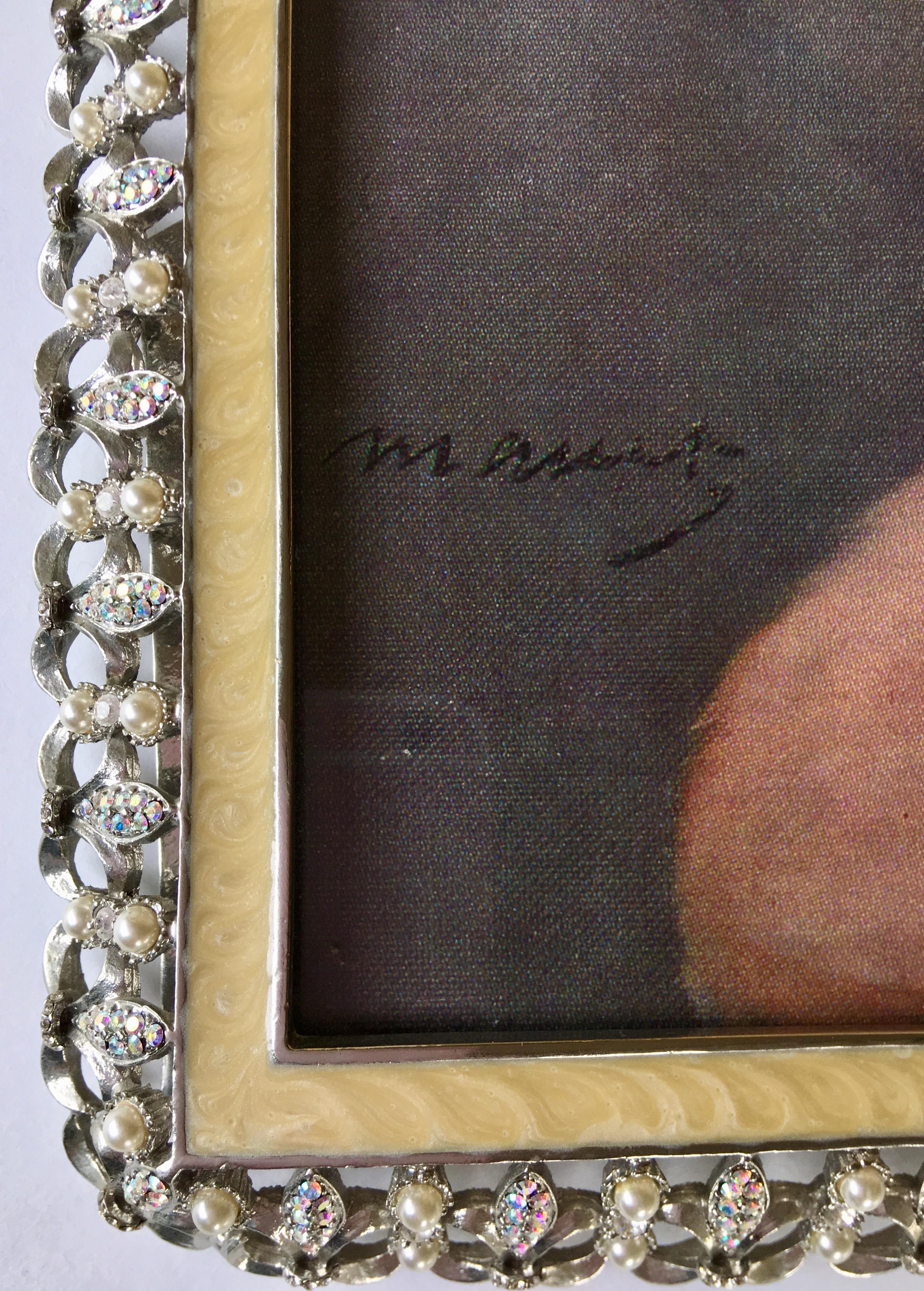 Opulent Jay Strongwater Juwelen-Emaille-Hochzeits- Keepsake-Bilderrahmen (Handbemalt) im Angebot