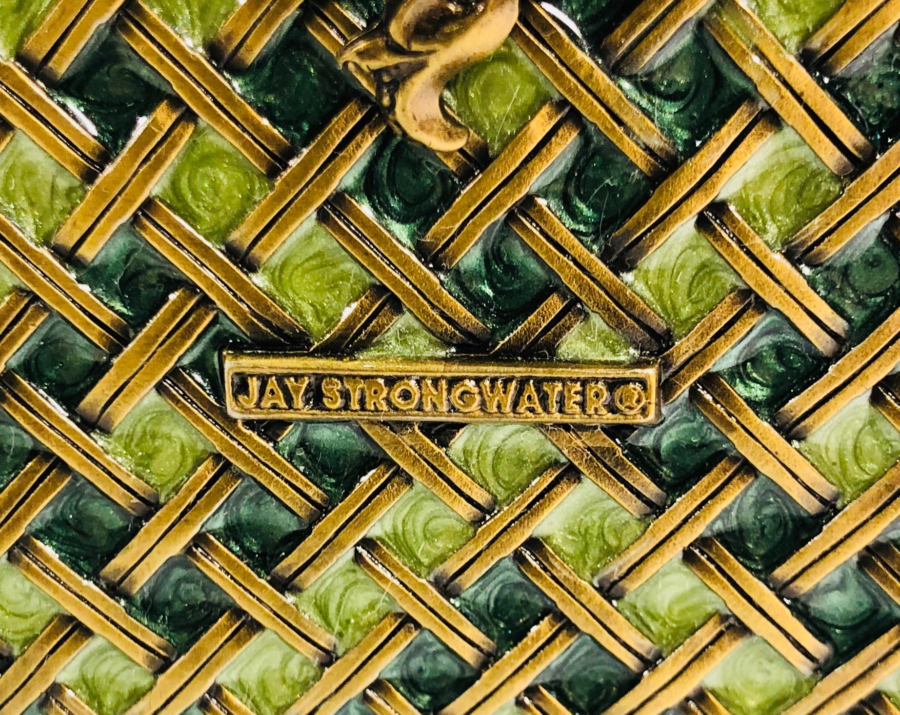 Opulent Jay Strongwater English Garden Jeweled Enamel Trellis Picture Frame  7