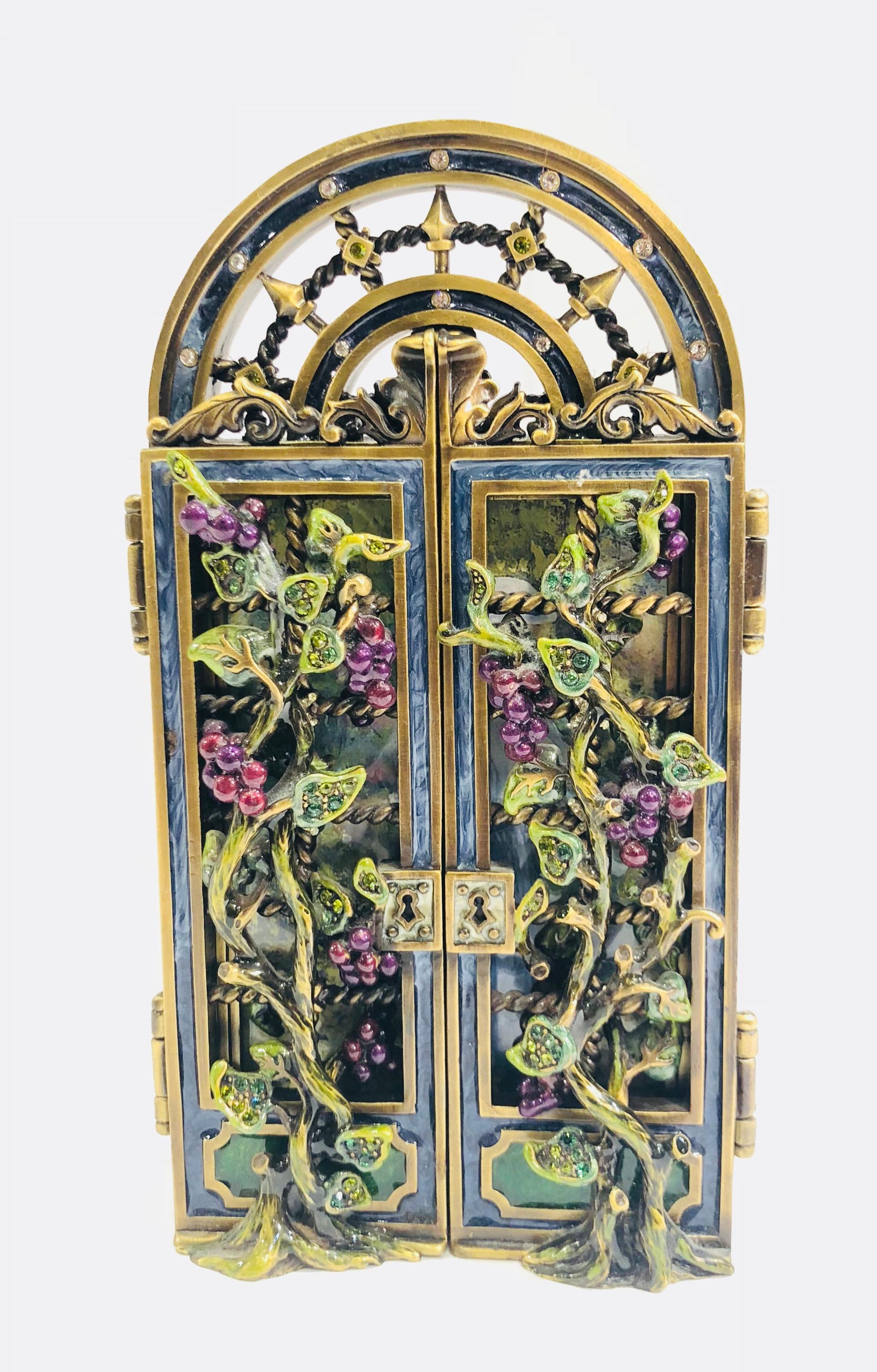 Women's or Men's Opulent Jay Strongwater English Garden Jeweled Enamel Trellis Picture Frame 