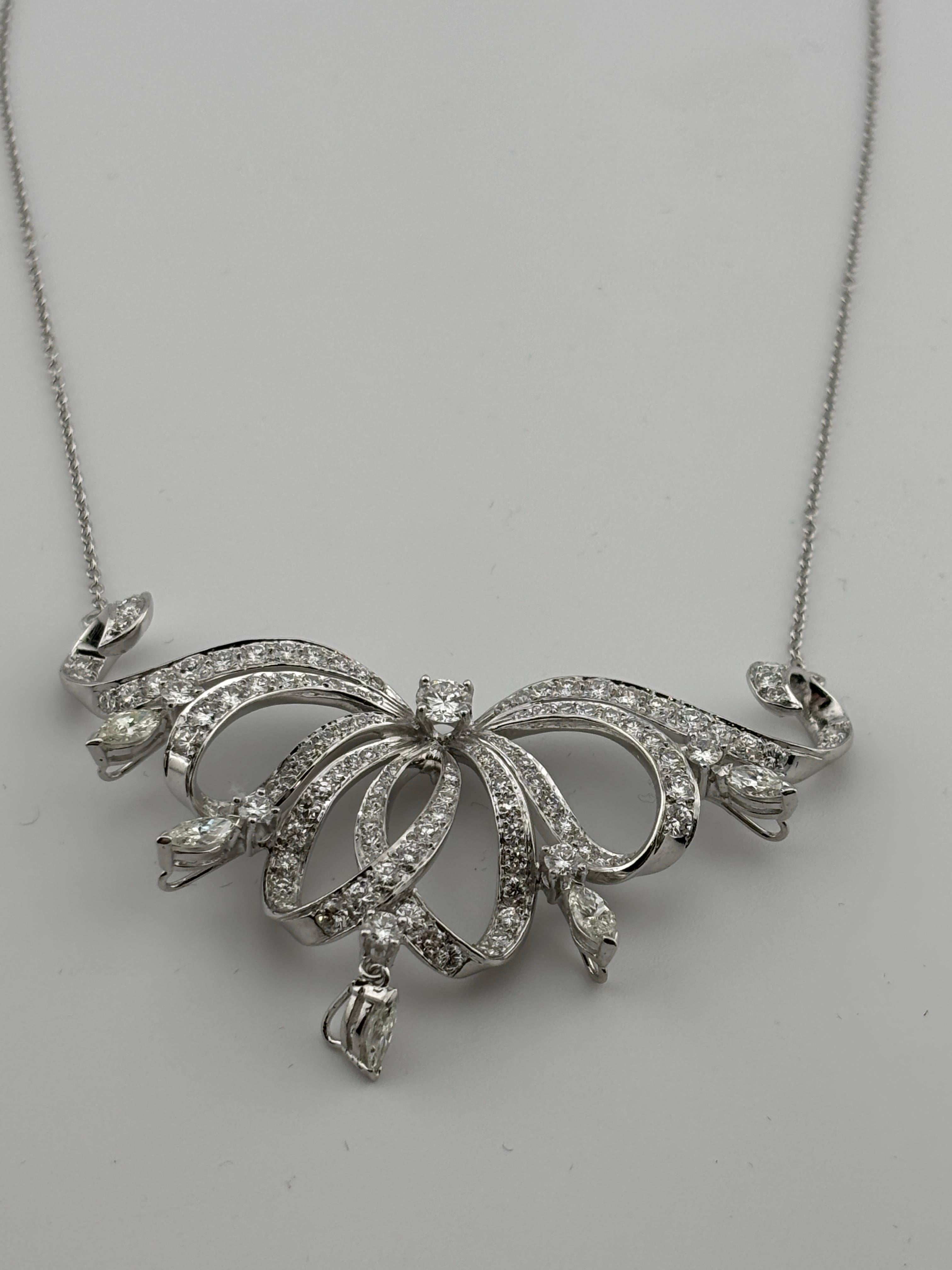 Opulenta collana di platino e diamanti naturali in vendita 5