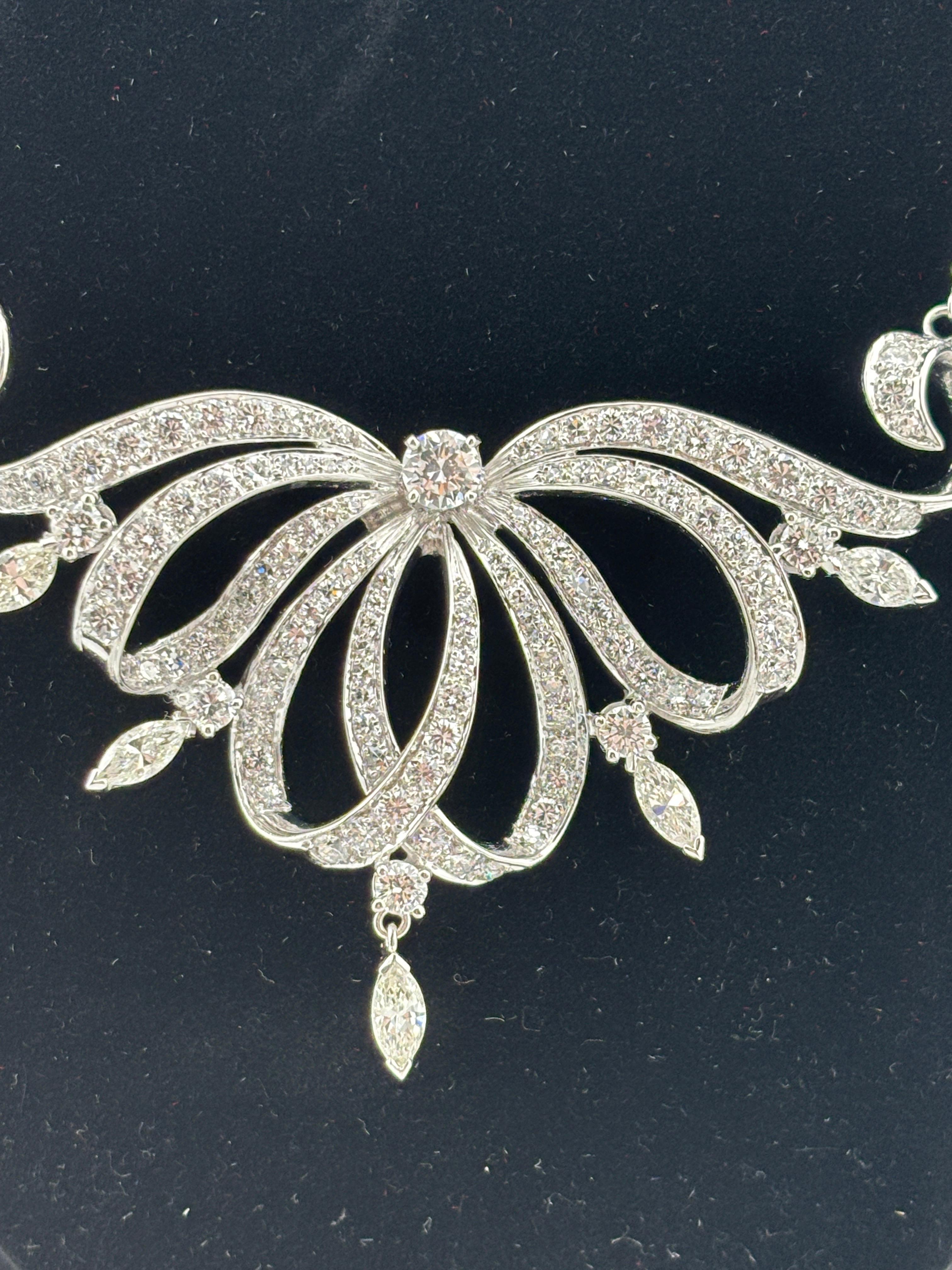 Opulenta collana di platino e diamanti naturali in vendita 6