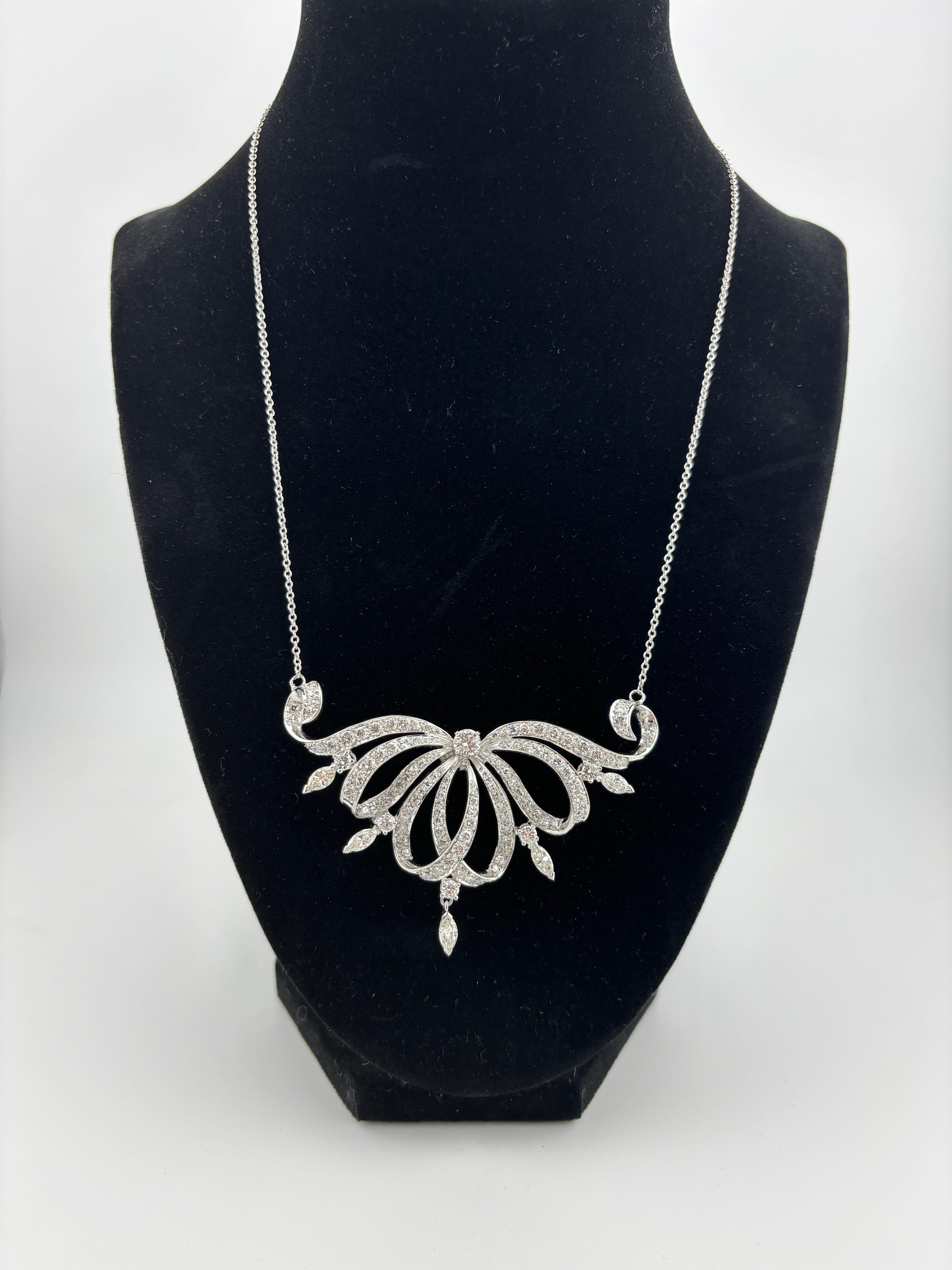 Opulenta collana di platino e diamanti naturali in vendita 10