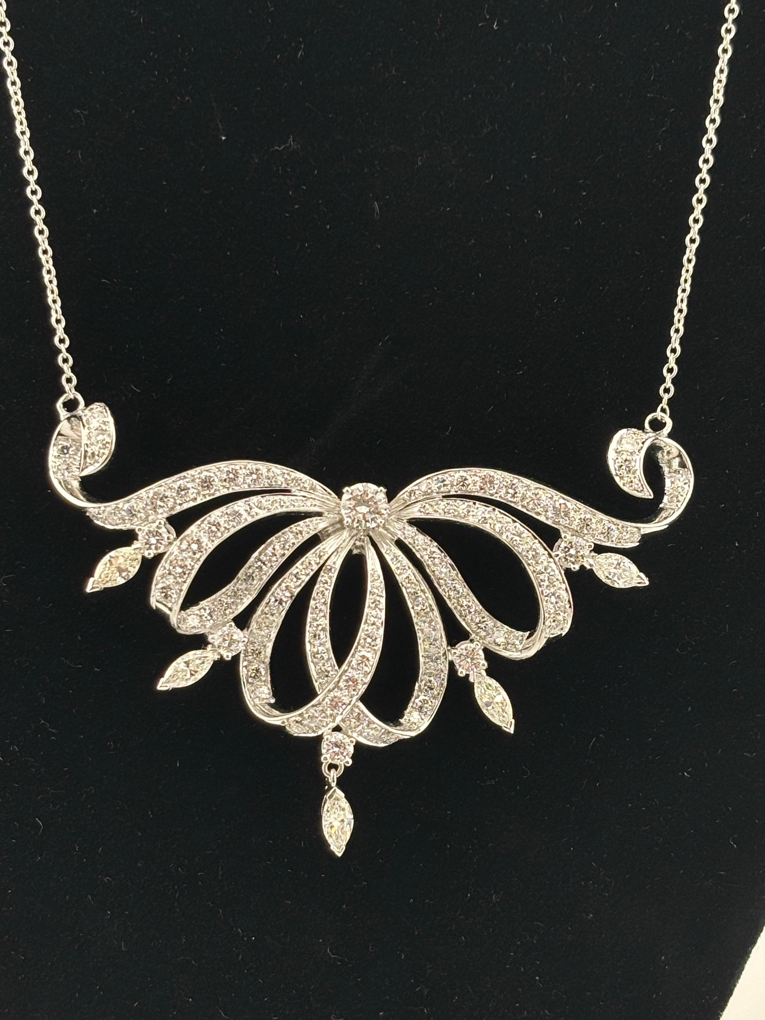 da uomo o donna Opulenta collana di platino e diamanti naturali in vendita