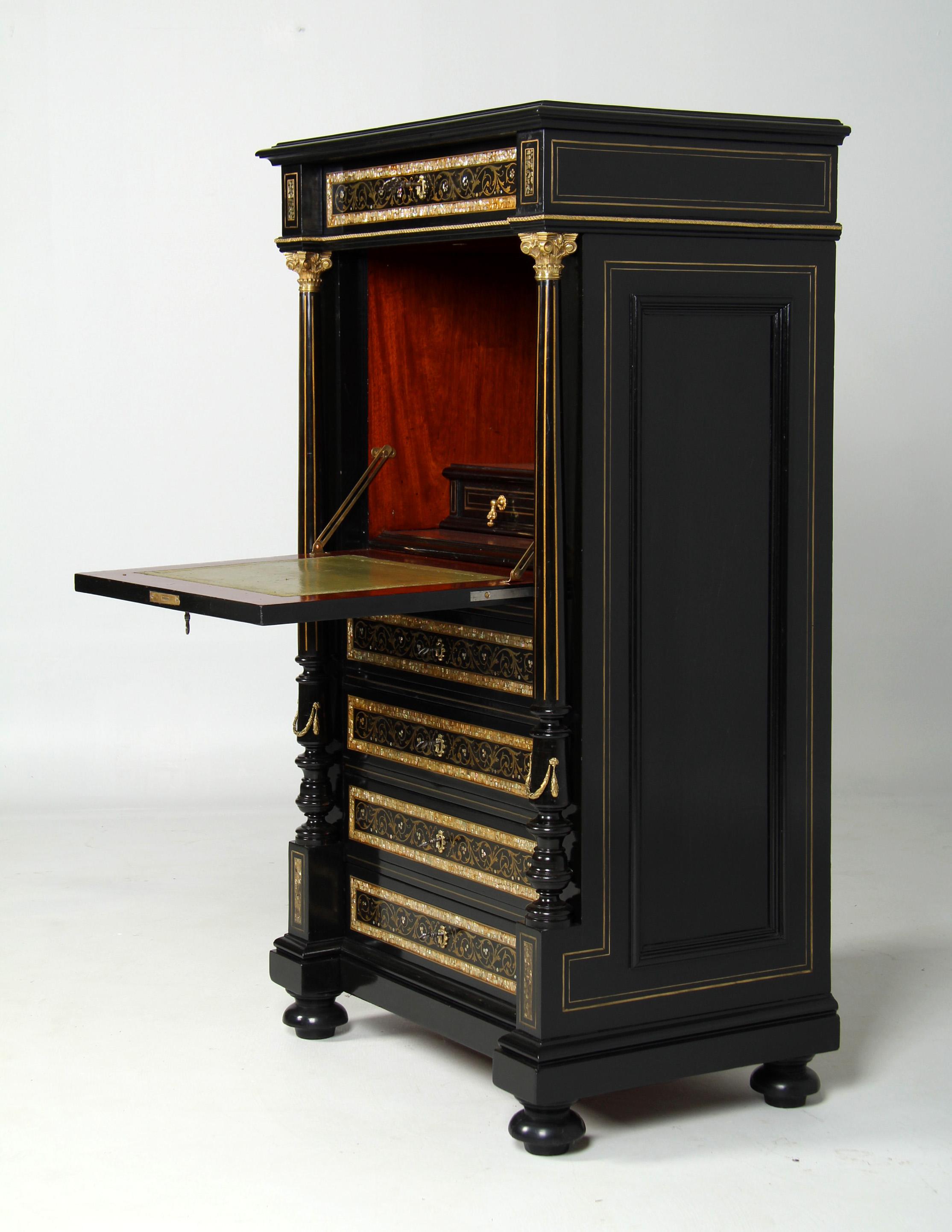 Opulent Secretary in Napoleon III - Makart Style, Vienna, circa 1880 in vendita 4