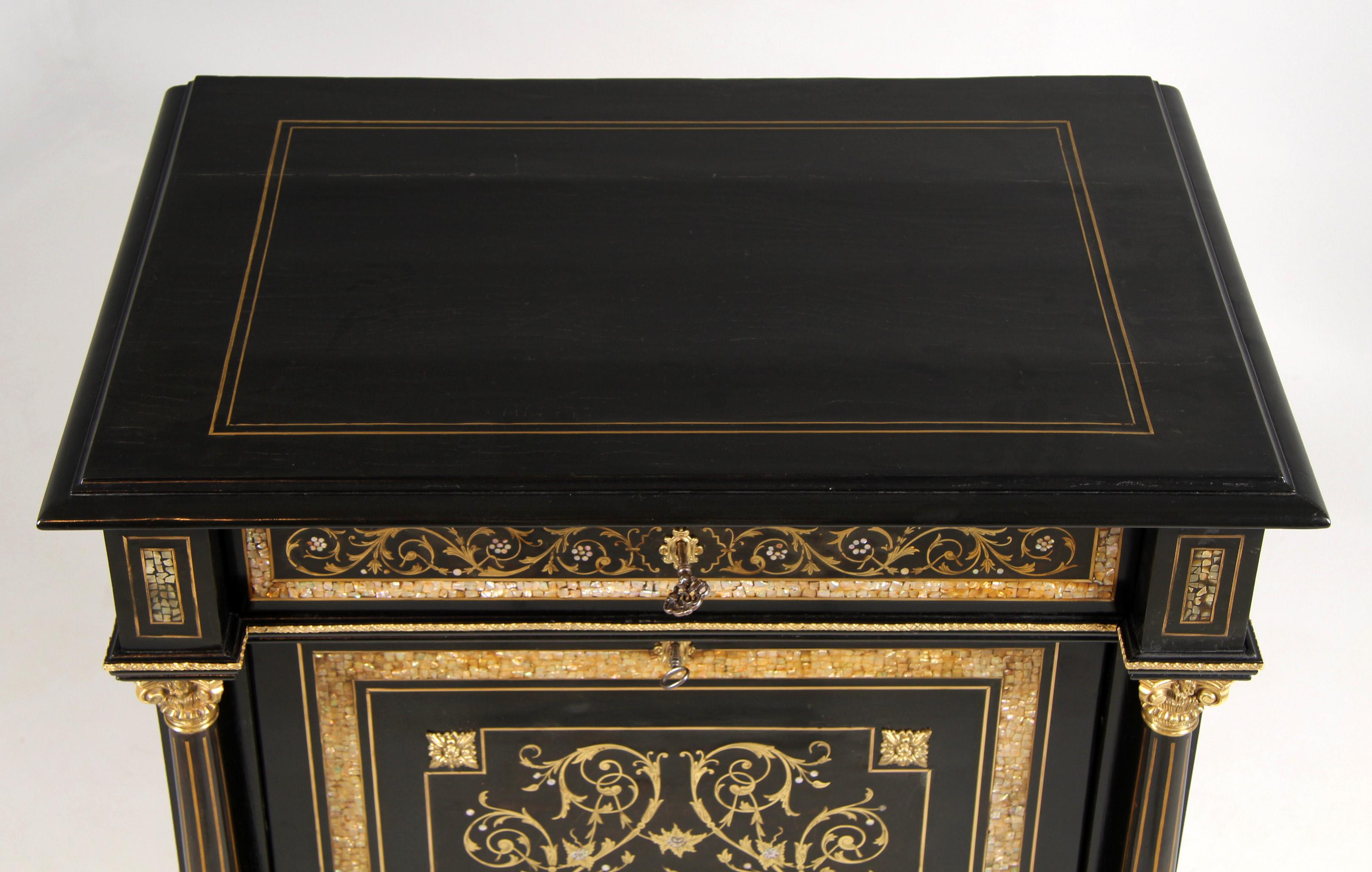 Opulent Secretary in Napoleon III - Makart Style, Vienna, circa 1880 in vendita 6