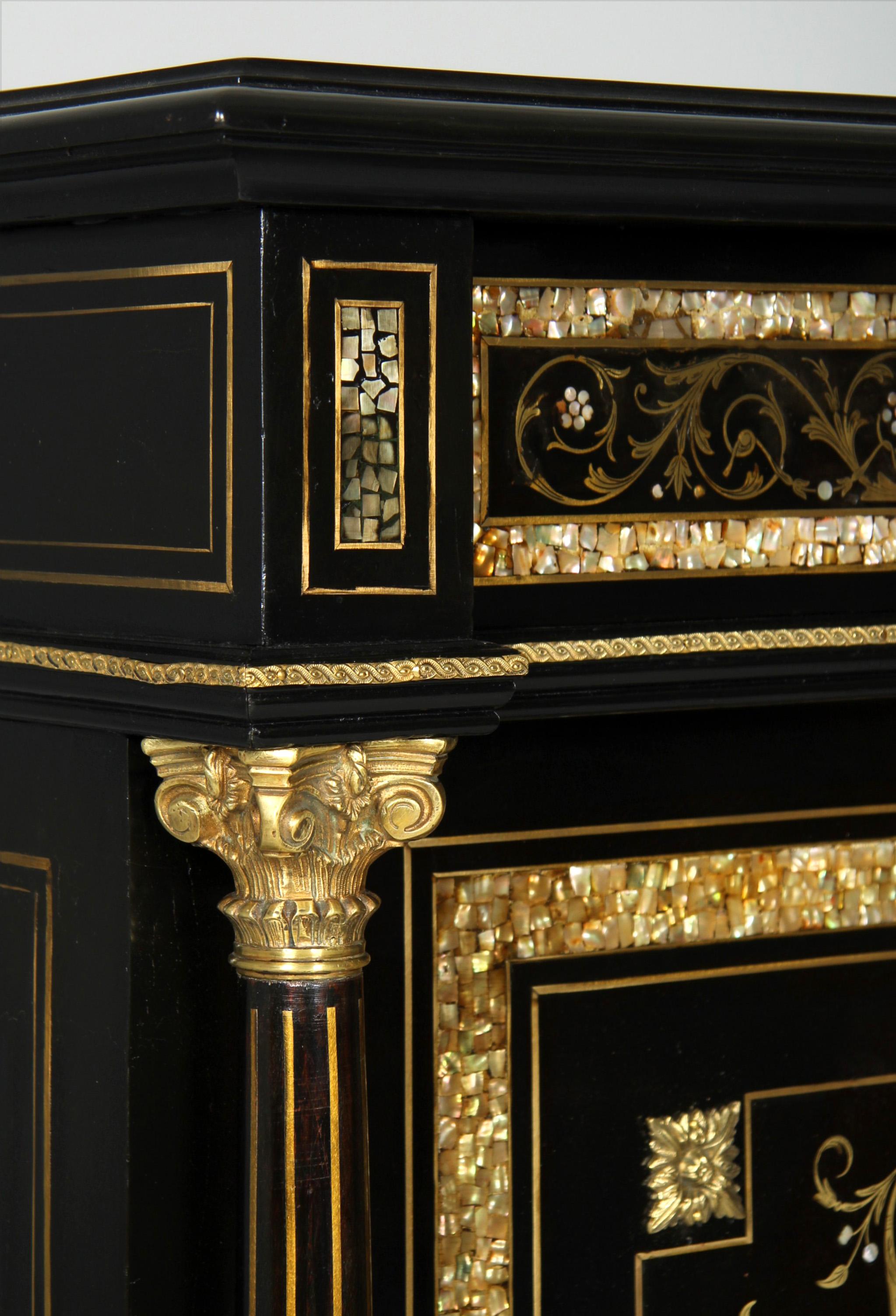Opulent Secretary in Napoleon III - Makart Style, Vienna, circa 1880 in vendita 7