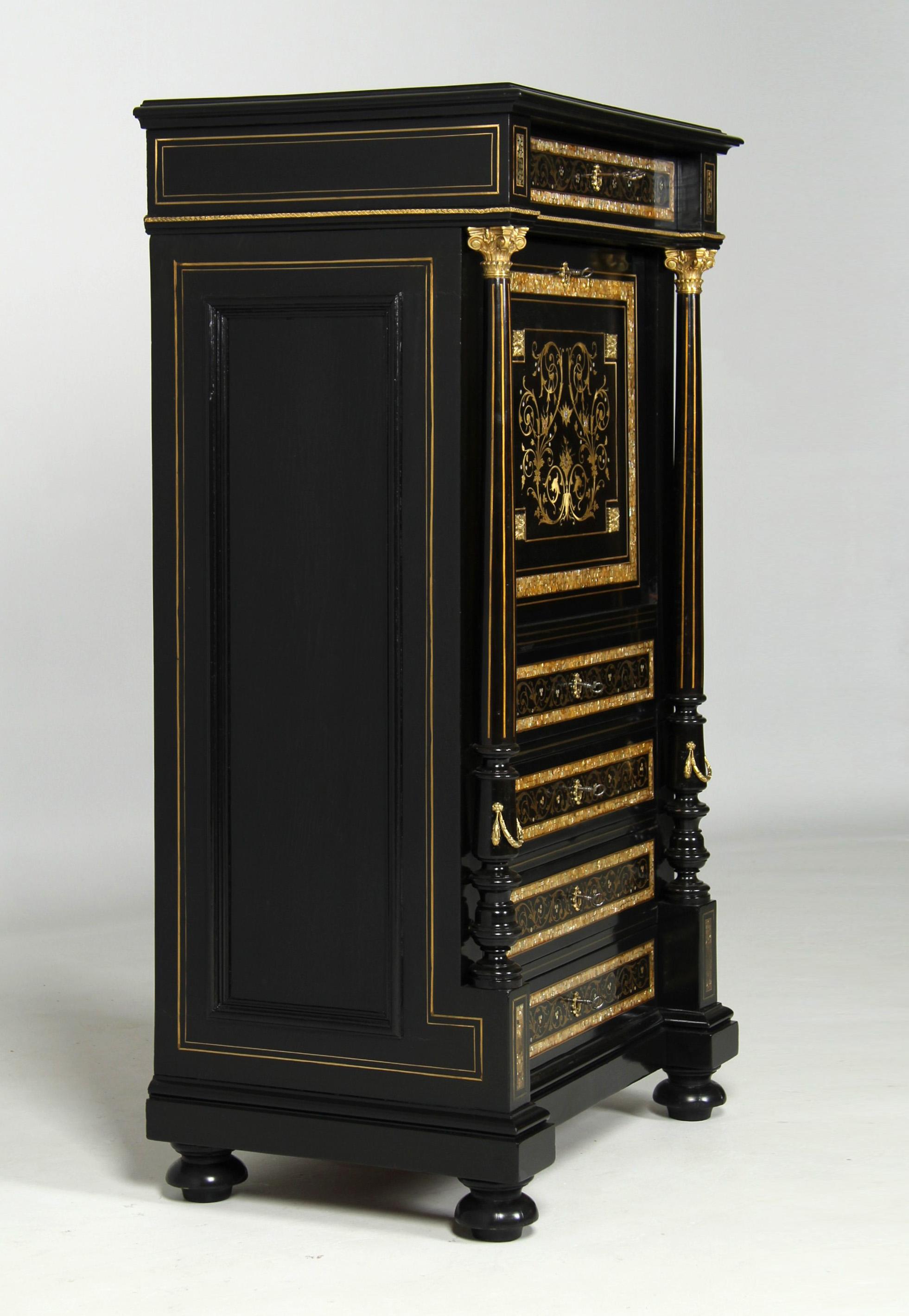 Opulent Secretary in Napoleon III - Makart Style, Vienna, circa 1880 in vendita 9