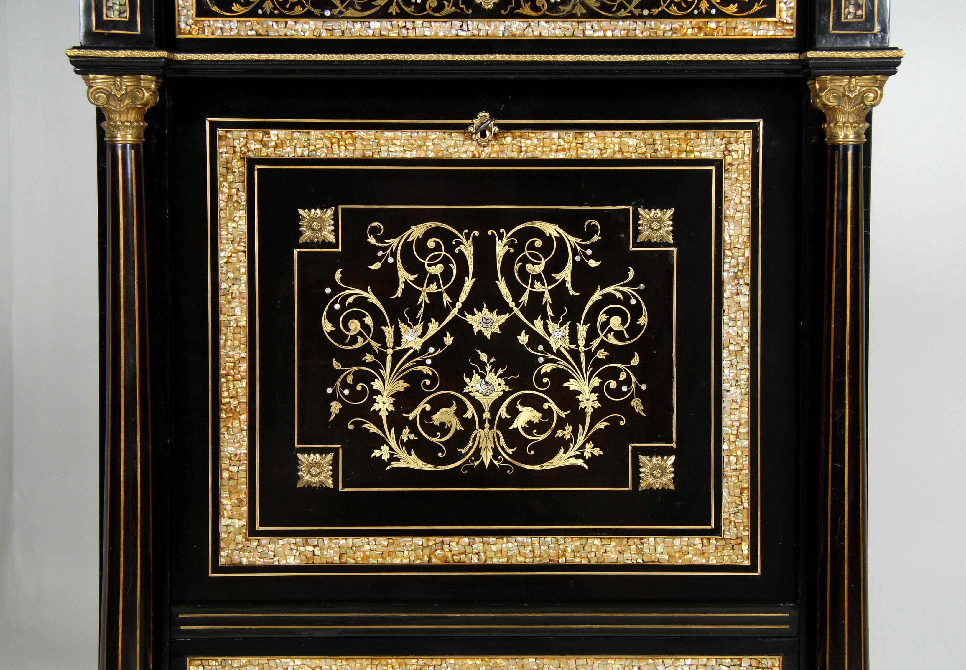 Austriaco Opulent Secretary in Napoleon III - Makart Style, Vienna, circa 1880 in vendita