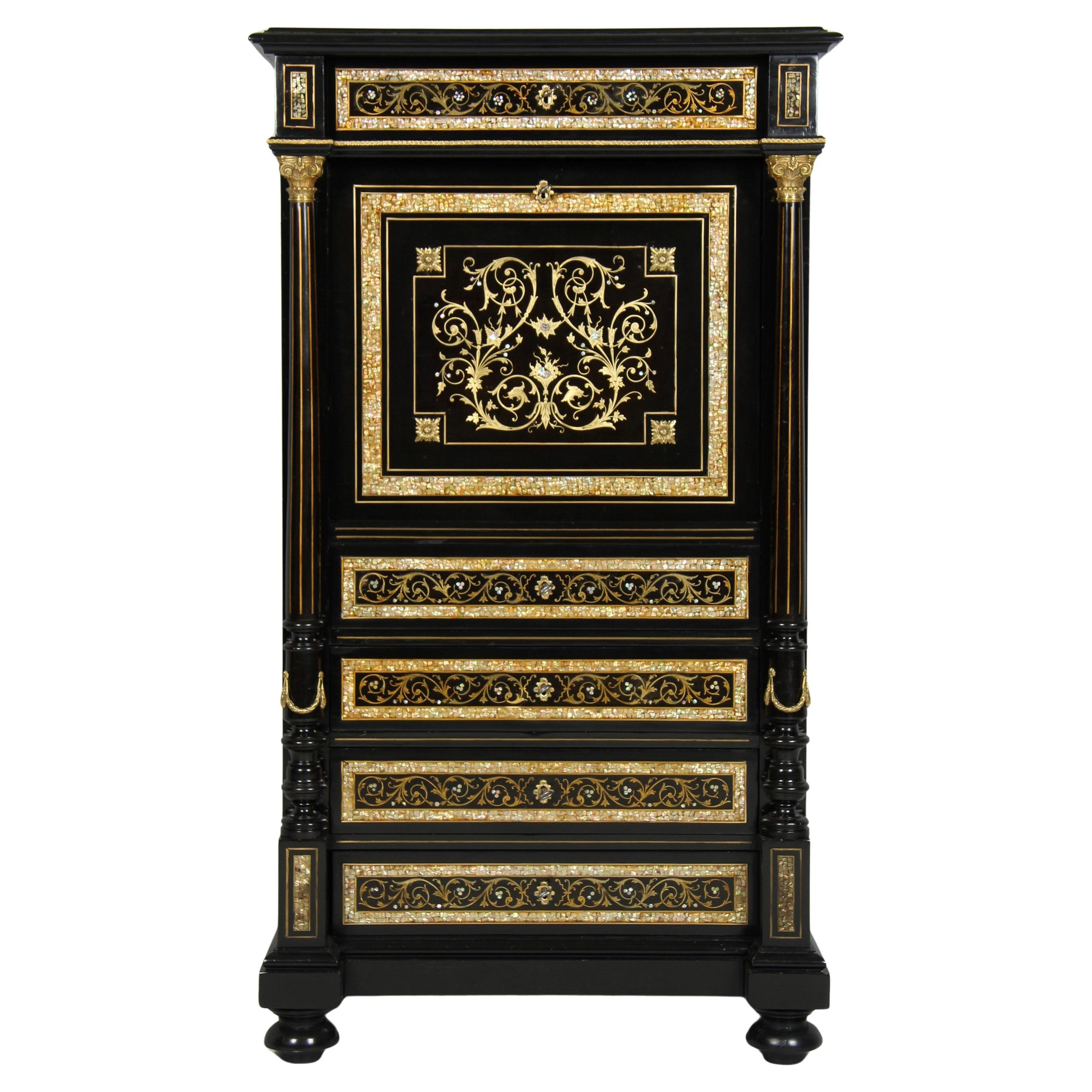 Opulent Secretary in Napoleon III - Makart Style, Vienna, circa 1880