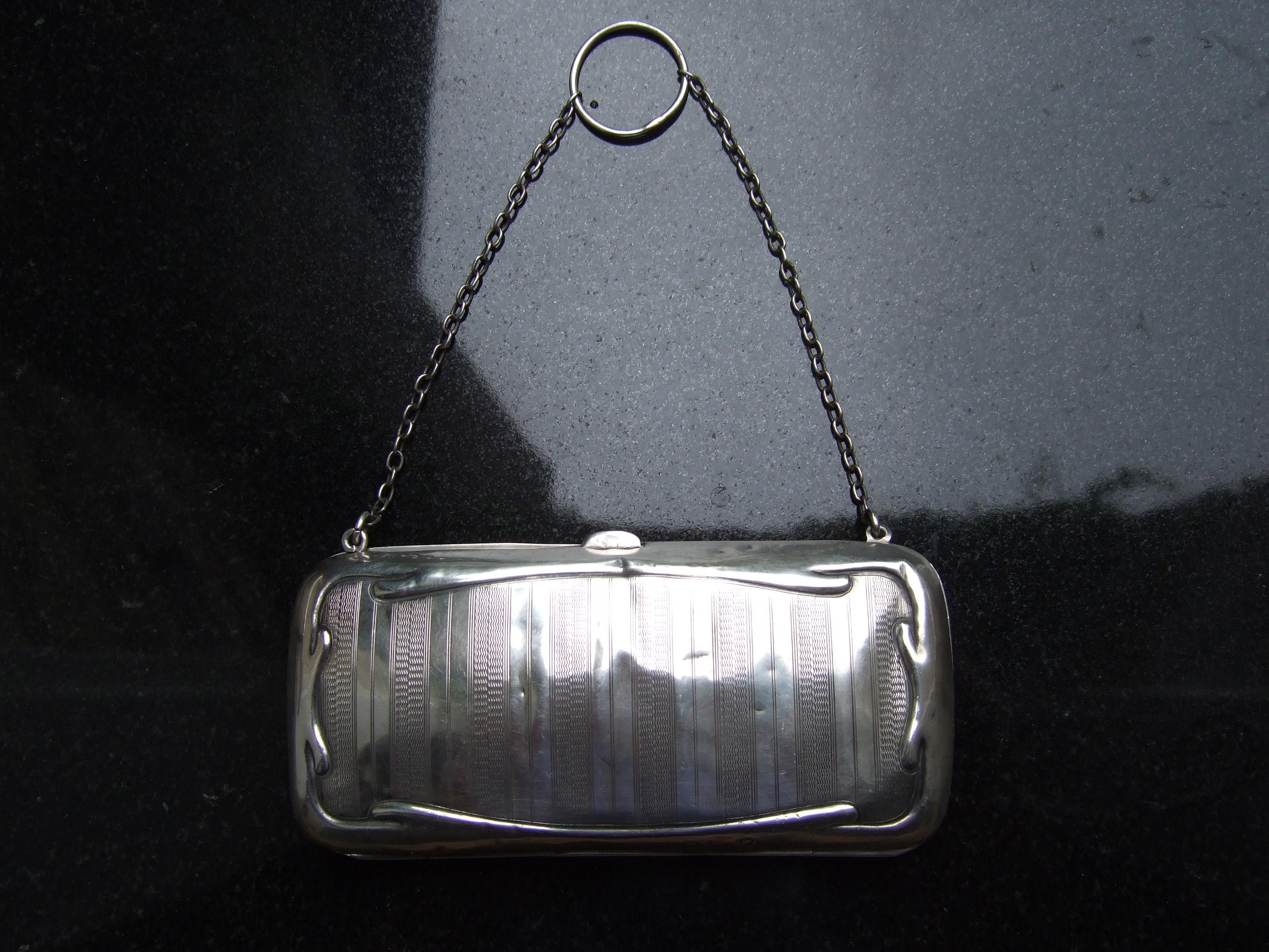 Women's Opulent Sterling Silver Diminutive Tiny English Antique Evening Purse c 1916