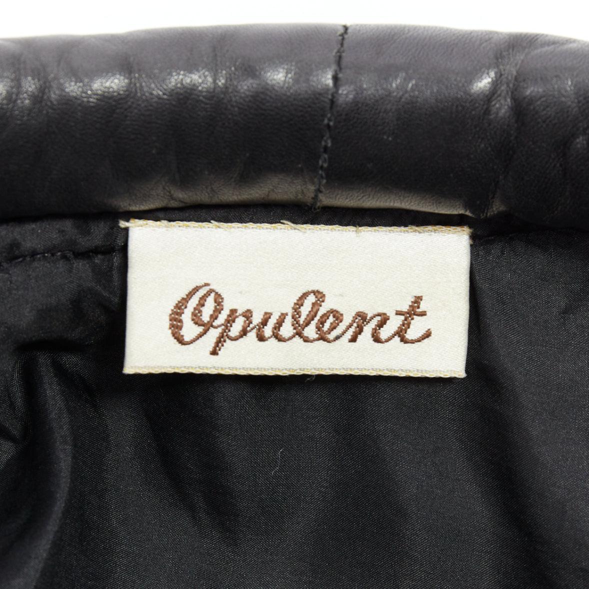 OPULENT Vintage gold black leather oriental patchwork belted coat 7