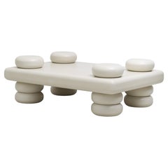 Opulent White Cocktail or Coffee Taarof Table by Kouros Maghsoudi
